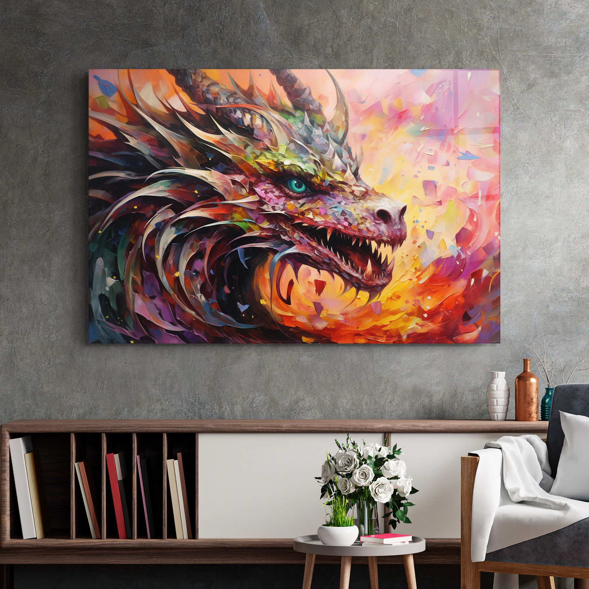 Colorful Dragon Painting mockup 2