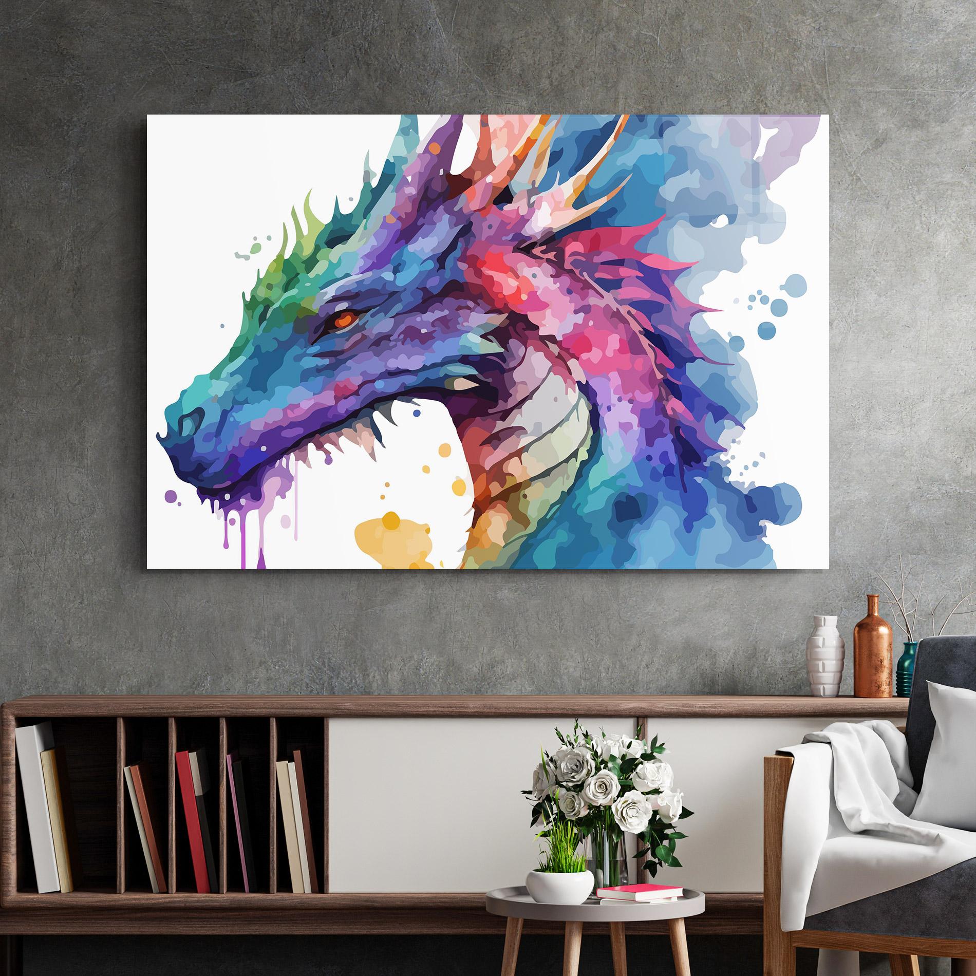 Üvegkép Colourful Dragon mockup 2