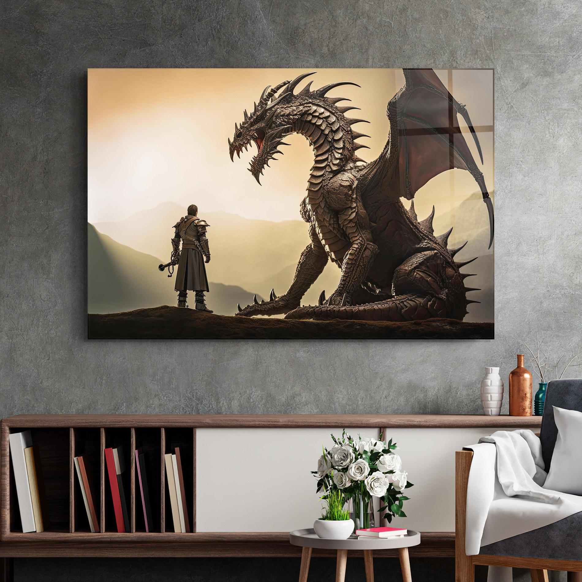 Üvegkép Fantasy Huge Dragon mockup 2
