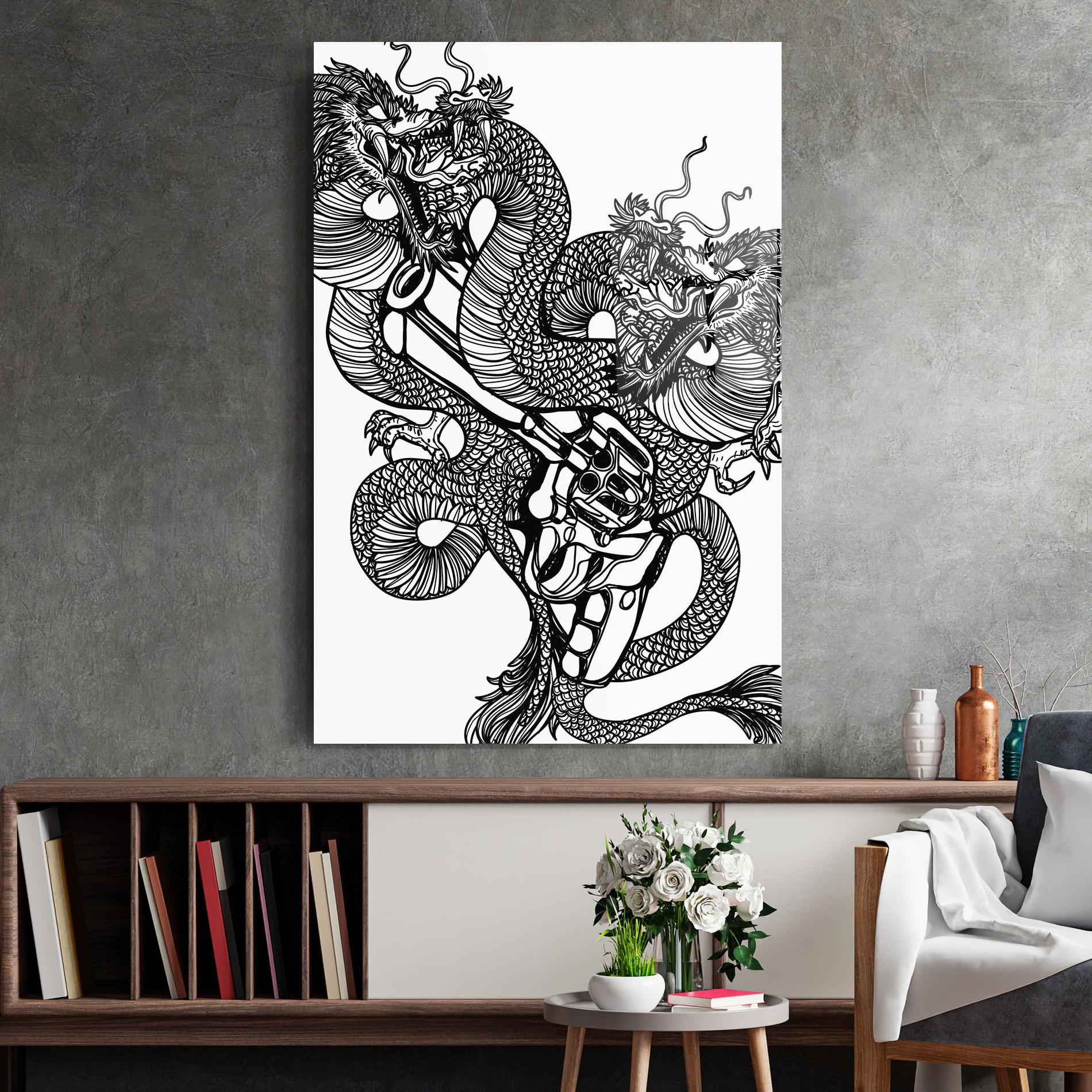 Üvegkép Dragon Gun mockup 2