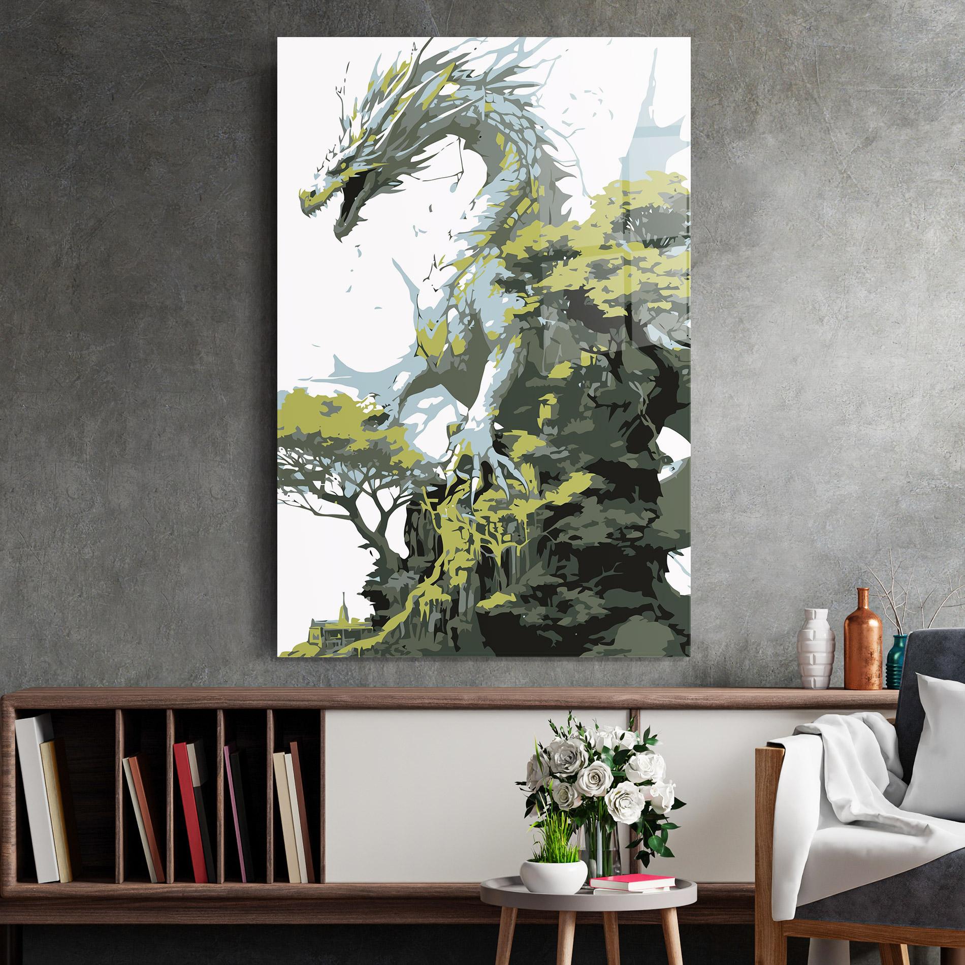Üvegkép Grey Nature Dragon mockup 2