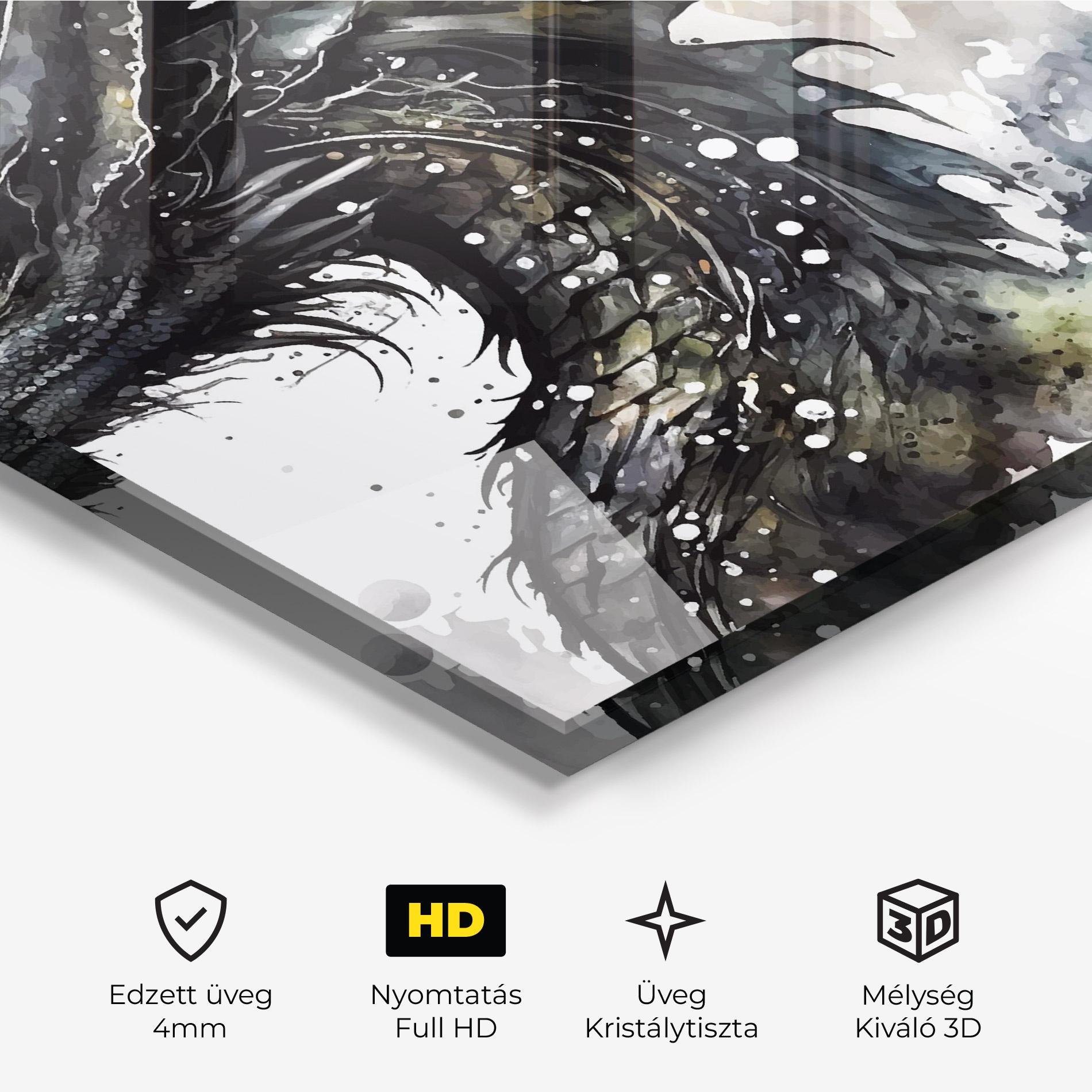 Üvegkép Black Dragon Art mockup 3