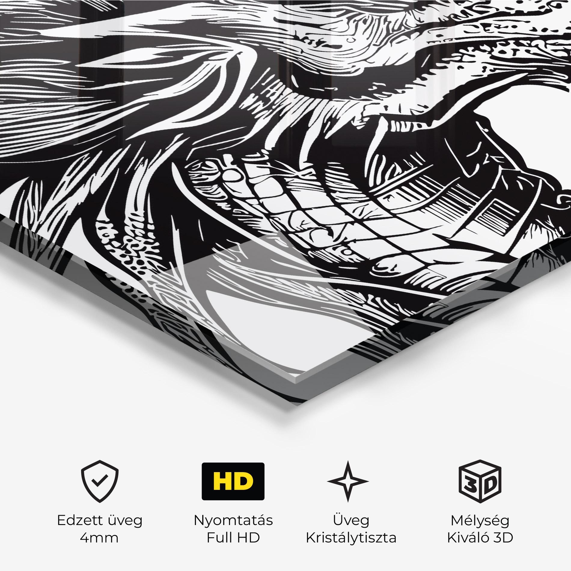 Üvegkép Black Line Dragon mockup 3