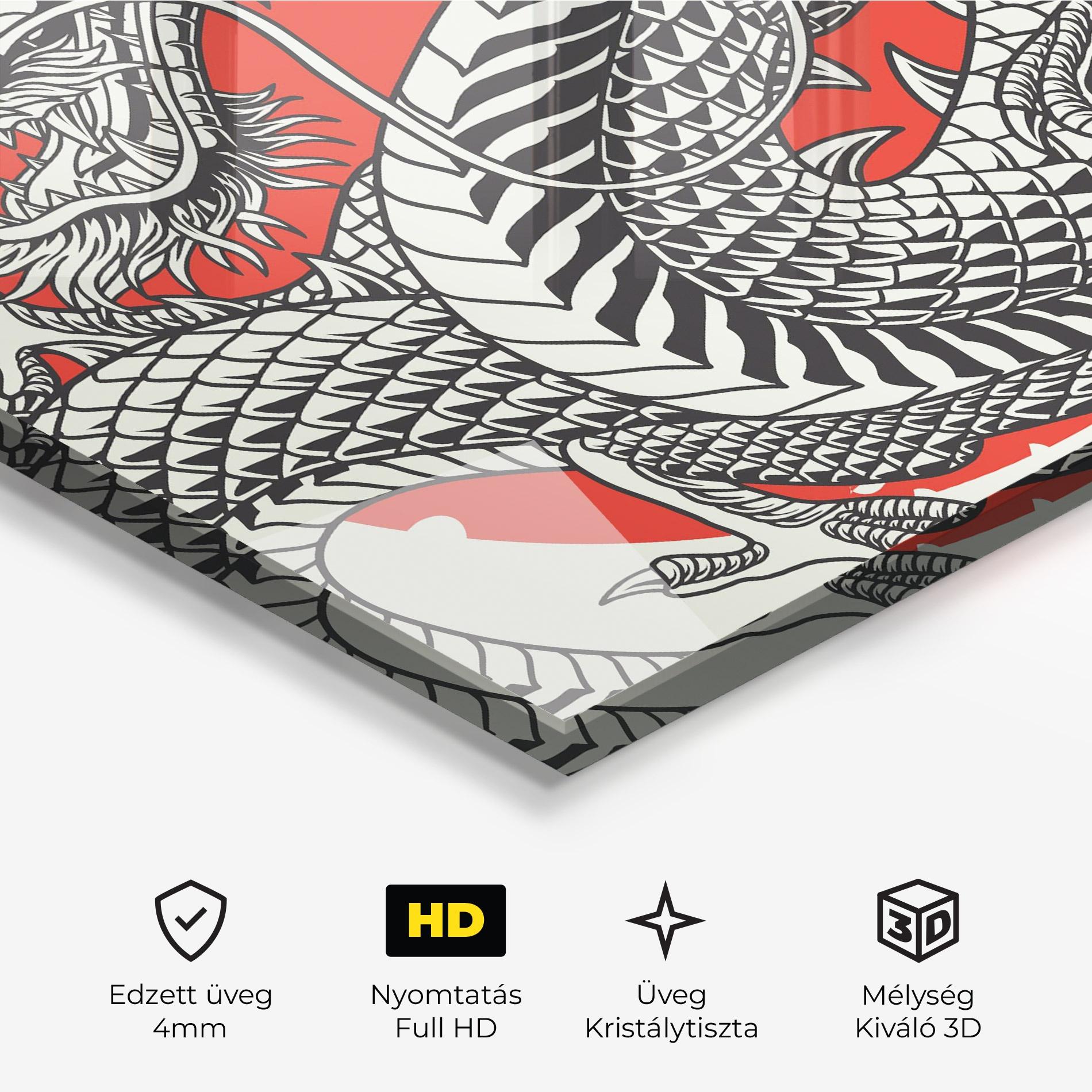 Üvegkép Cream Grey Dragon mockup 3