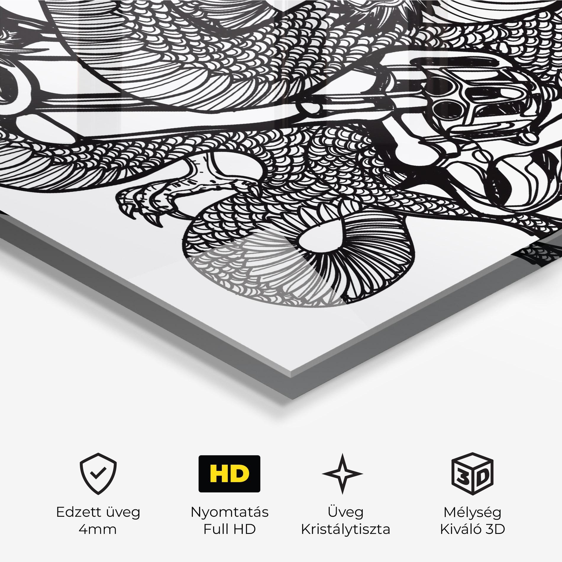 Üvegkép Dragon Gun mockup 3