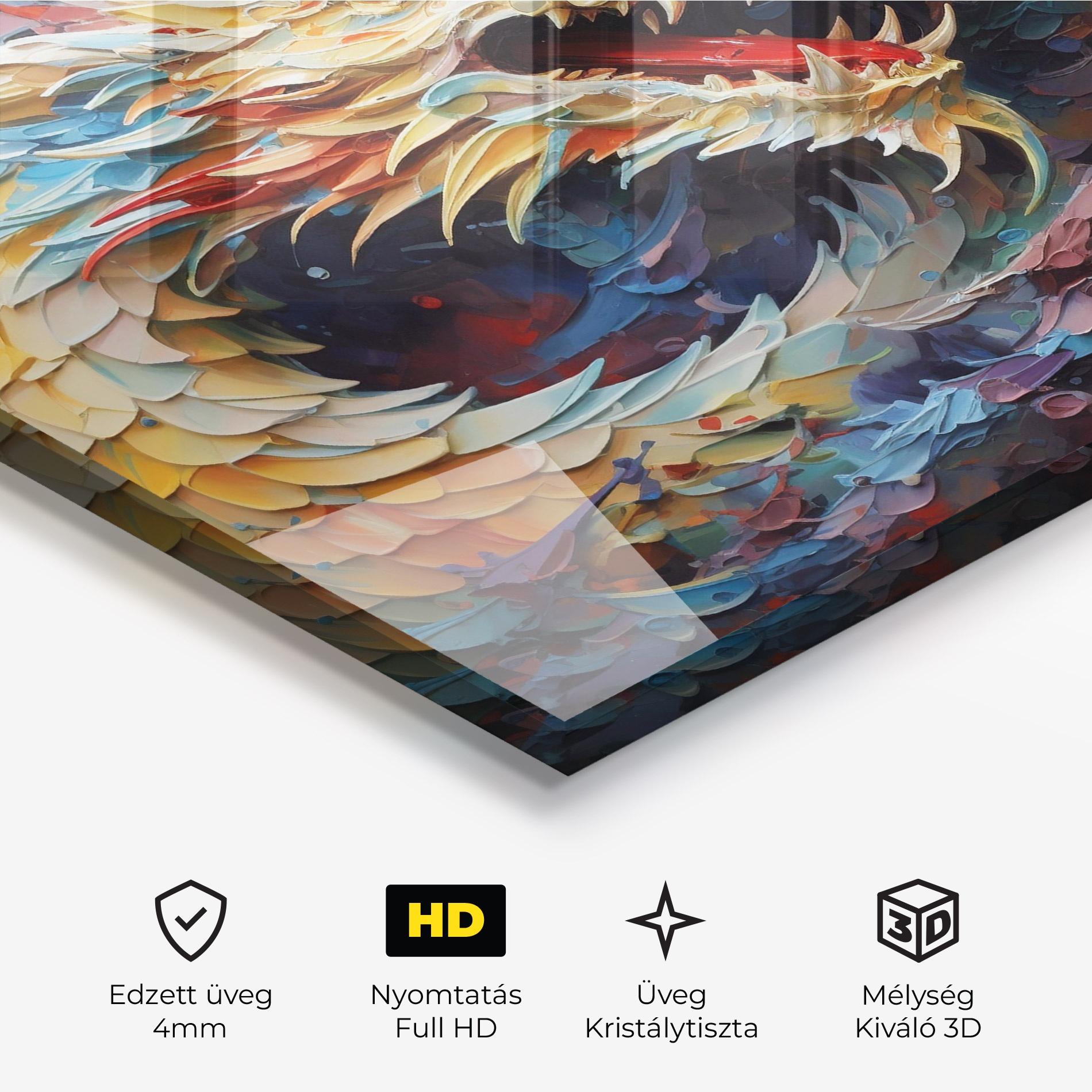 Üvegkép Fantasy Dragon Art mockup 3