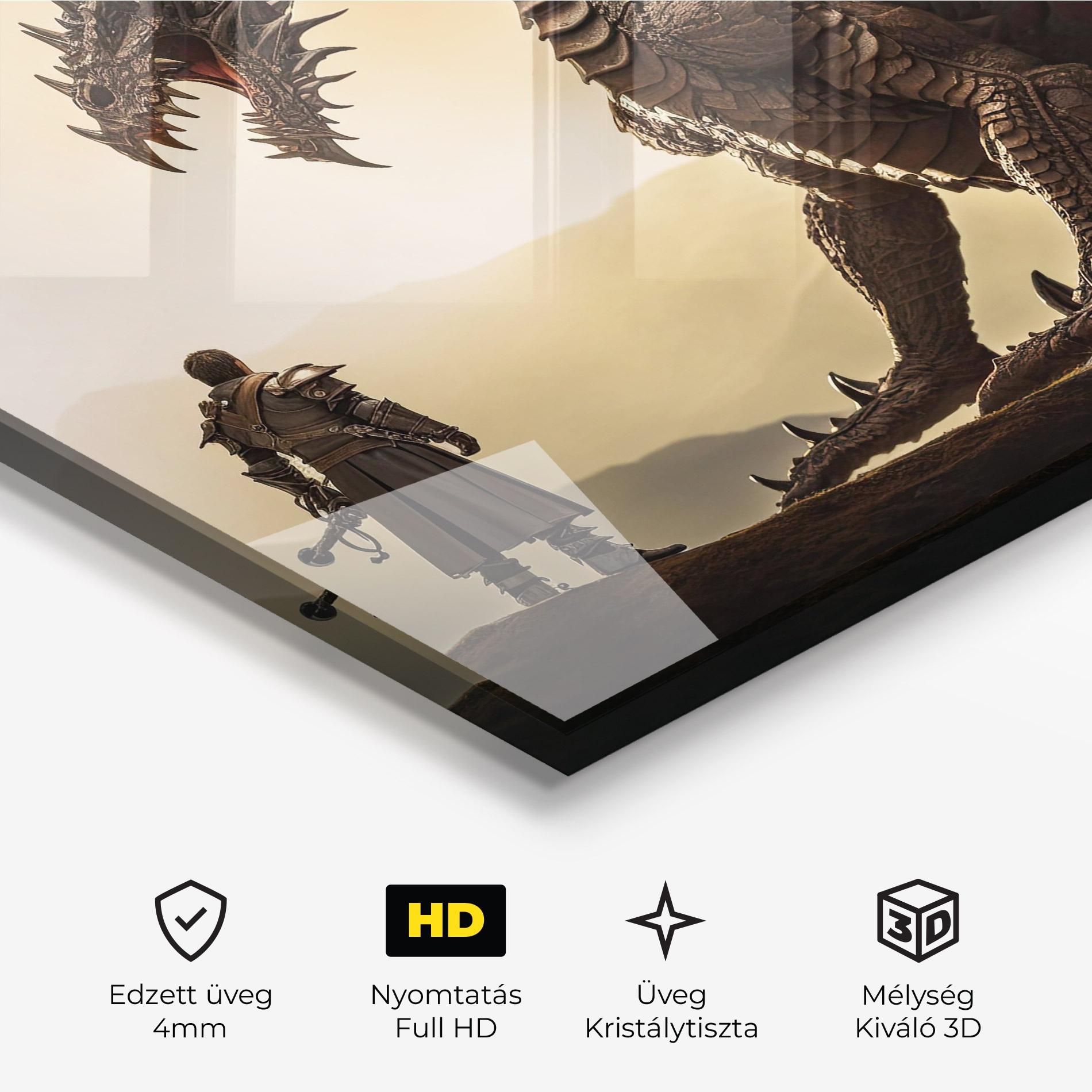 Üvegkép Fantasy Huge Dragon mockup 3