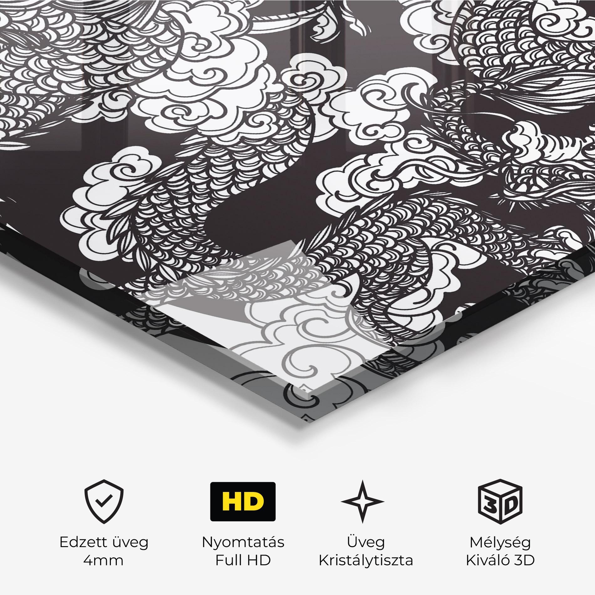 Üvegkép Grey Moon Dragon mockup 3