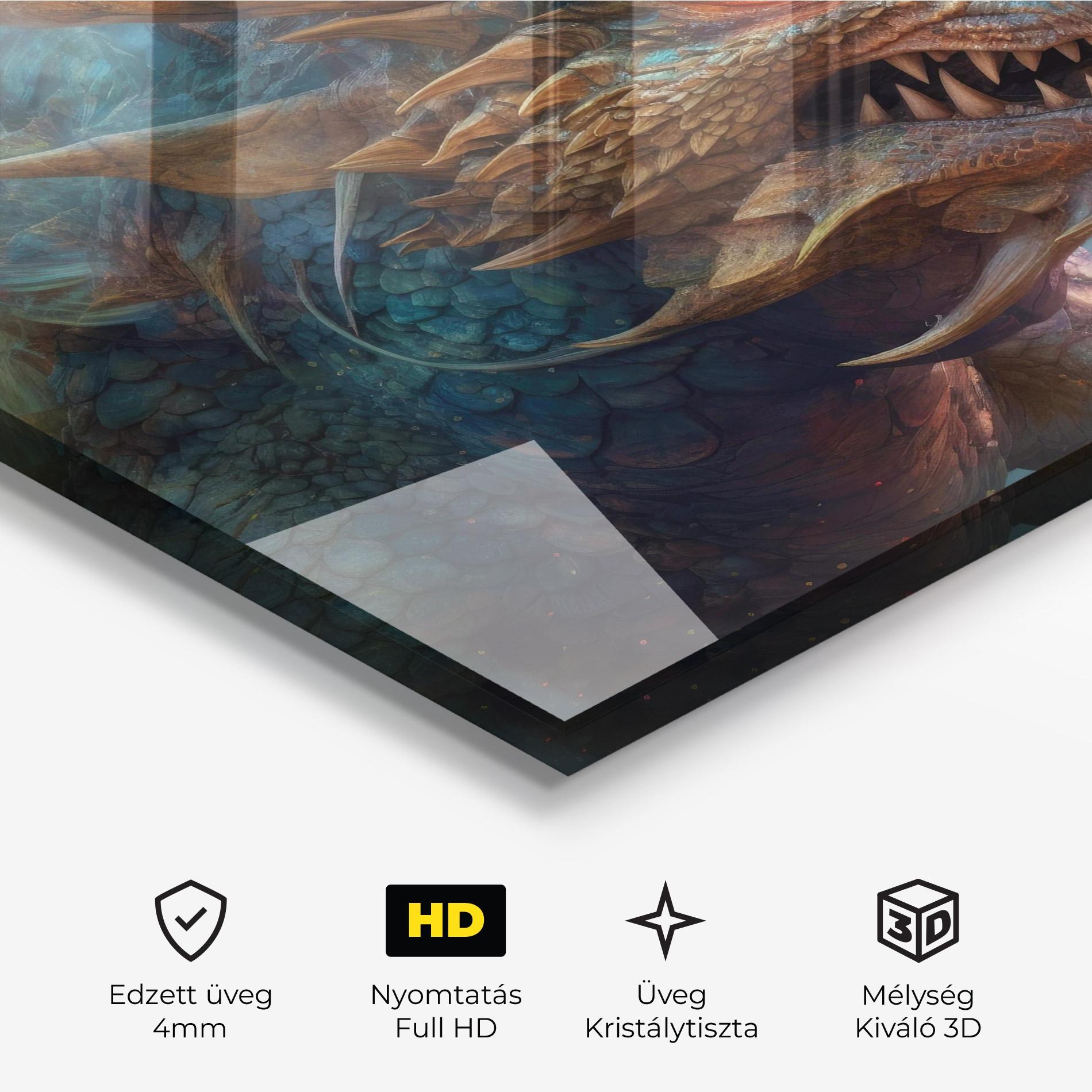 Üvegkép Pretty Blue Dragon mockup 3