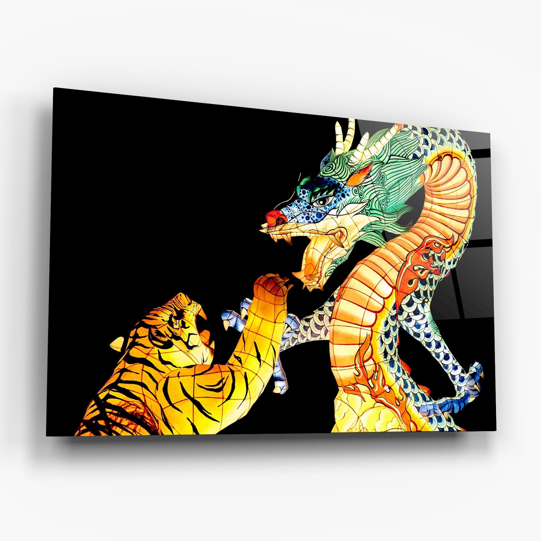 Üvegkép Chinese Dragon And Tiger mockup 6