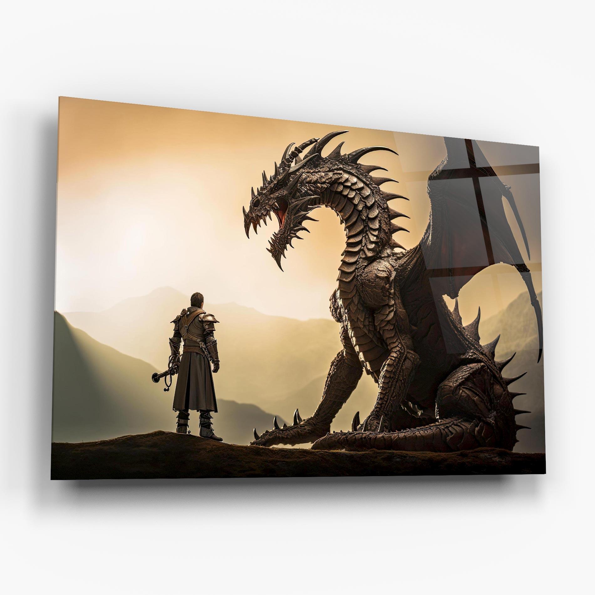 Üvegkép Fantasy Huge Dragon mockup 6
