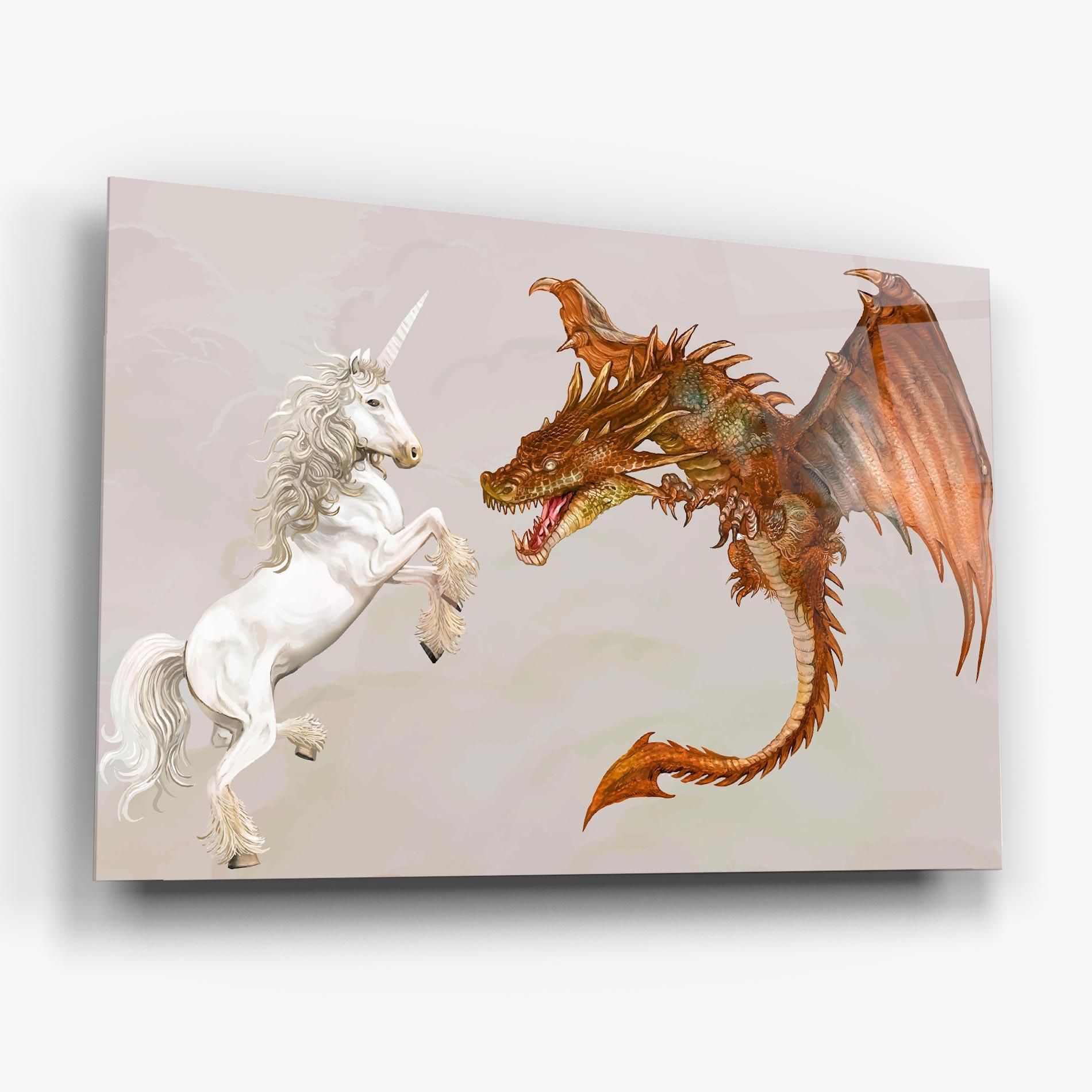 Üvegkép Unicorn And Dragon mockup 6