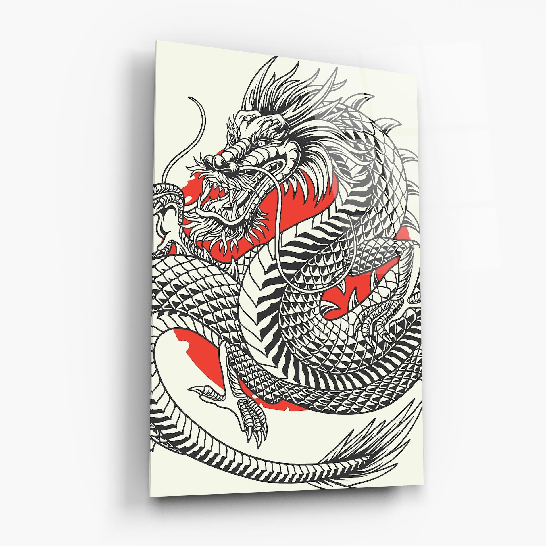 Üvegkép Cream Grey Dragon mockup 6