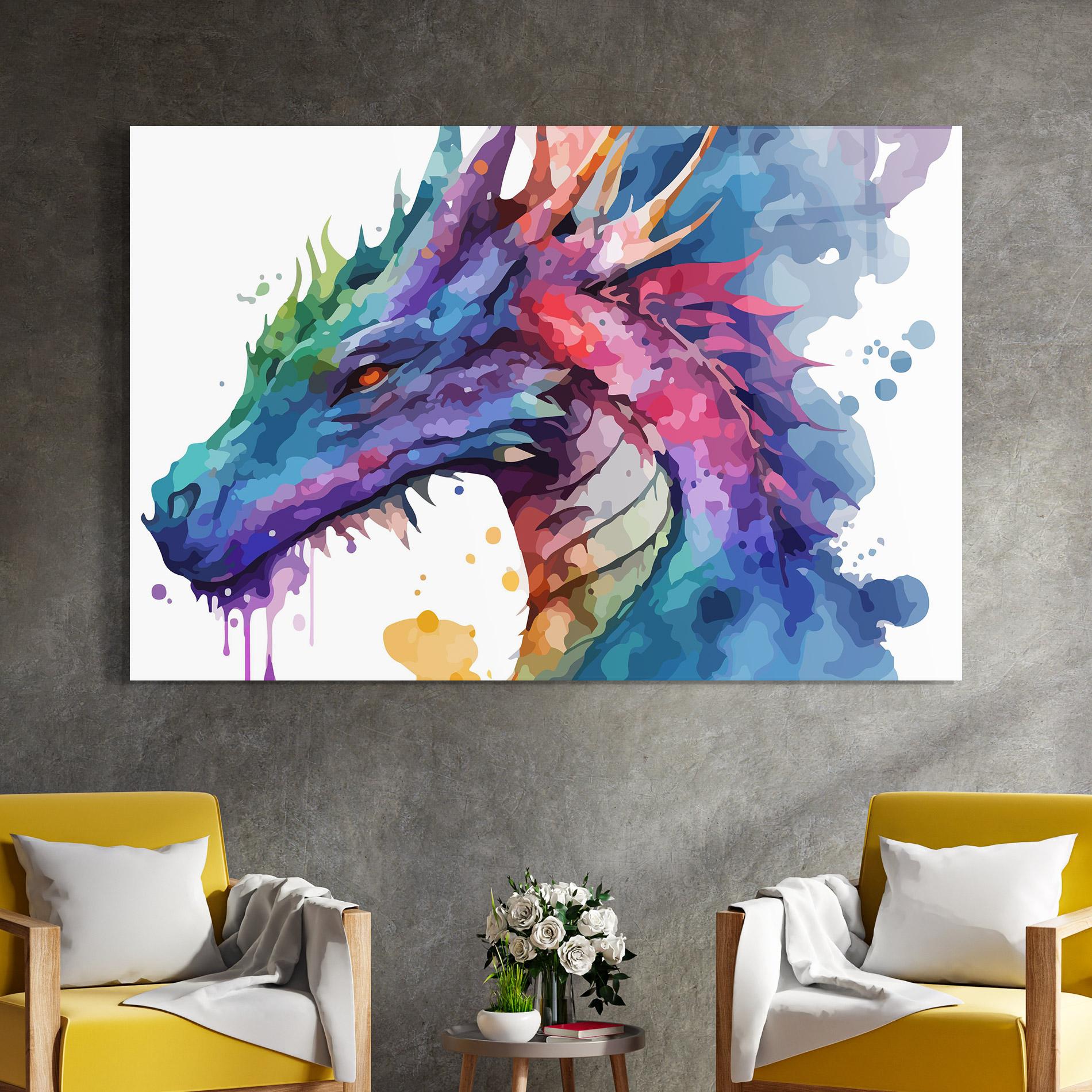 Üvegkép Colourful Dragon mockup 4