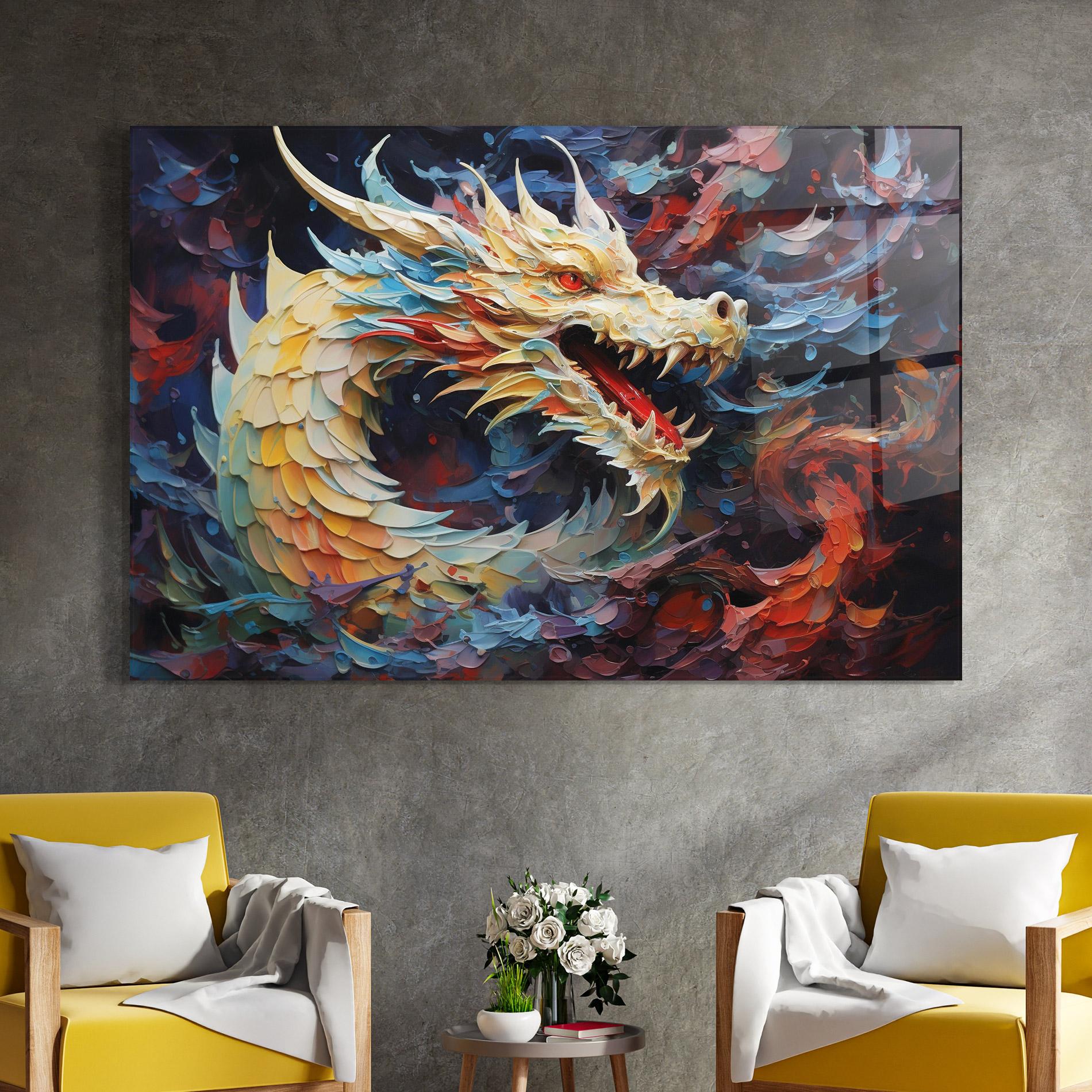 Üvegkép Fantasy Dragon Art mockup 4