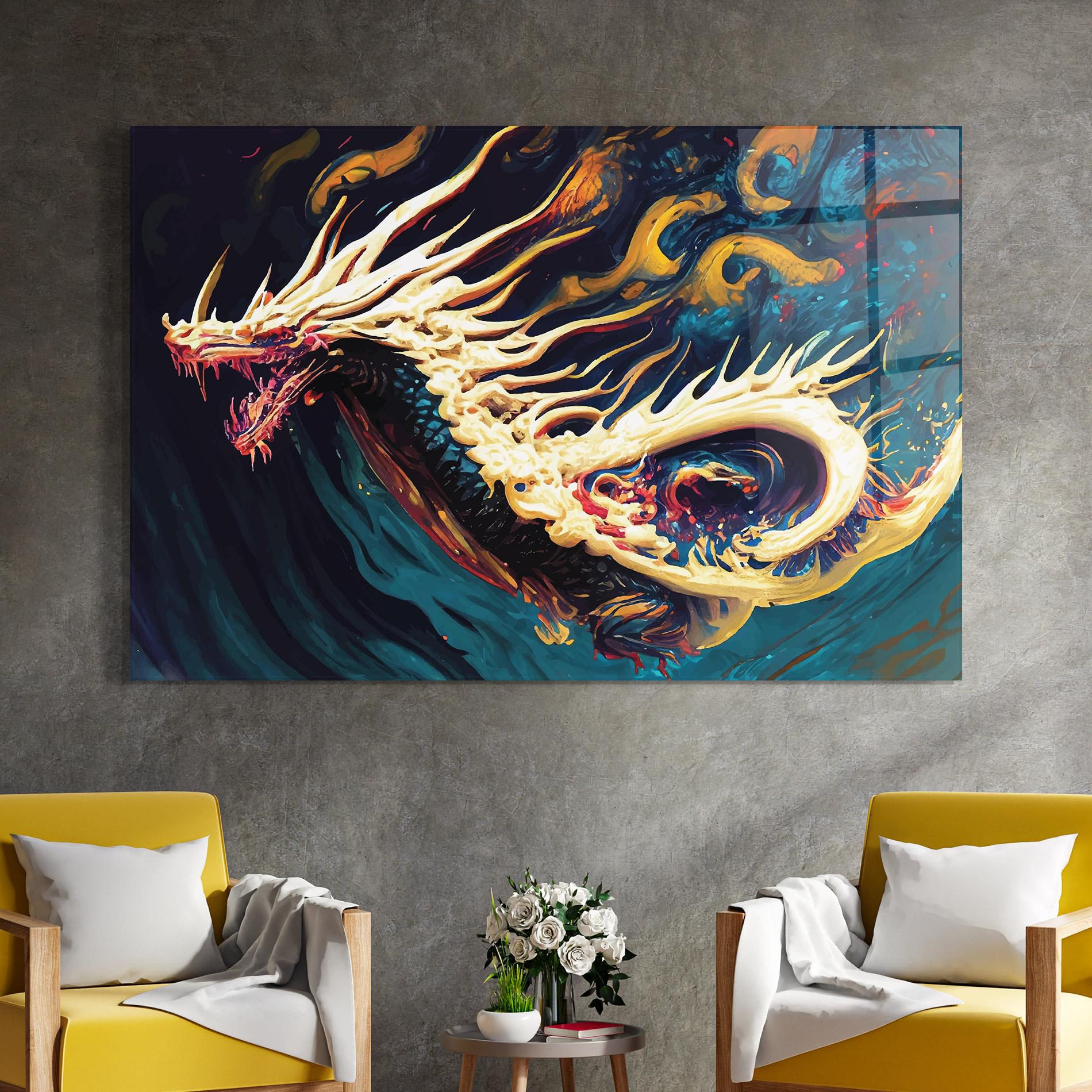 Üvegkép Flying Acrylic Dragon mockup 4