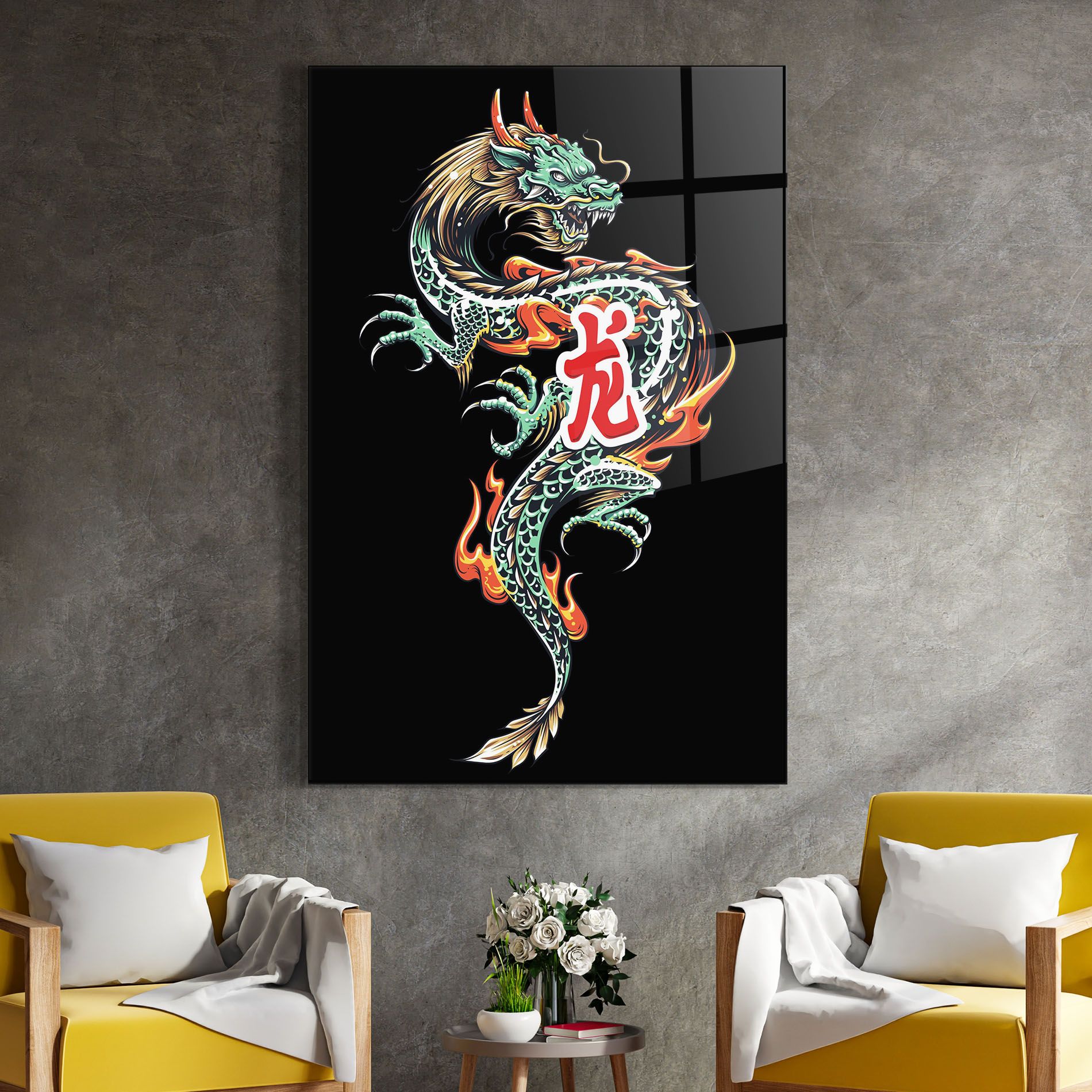 Green Fire Dragon mockup 4