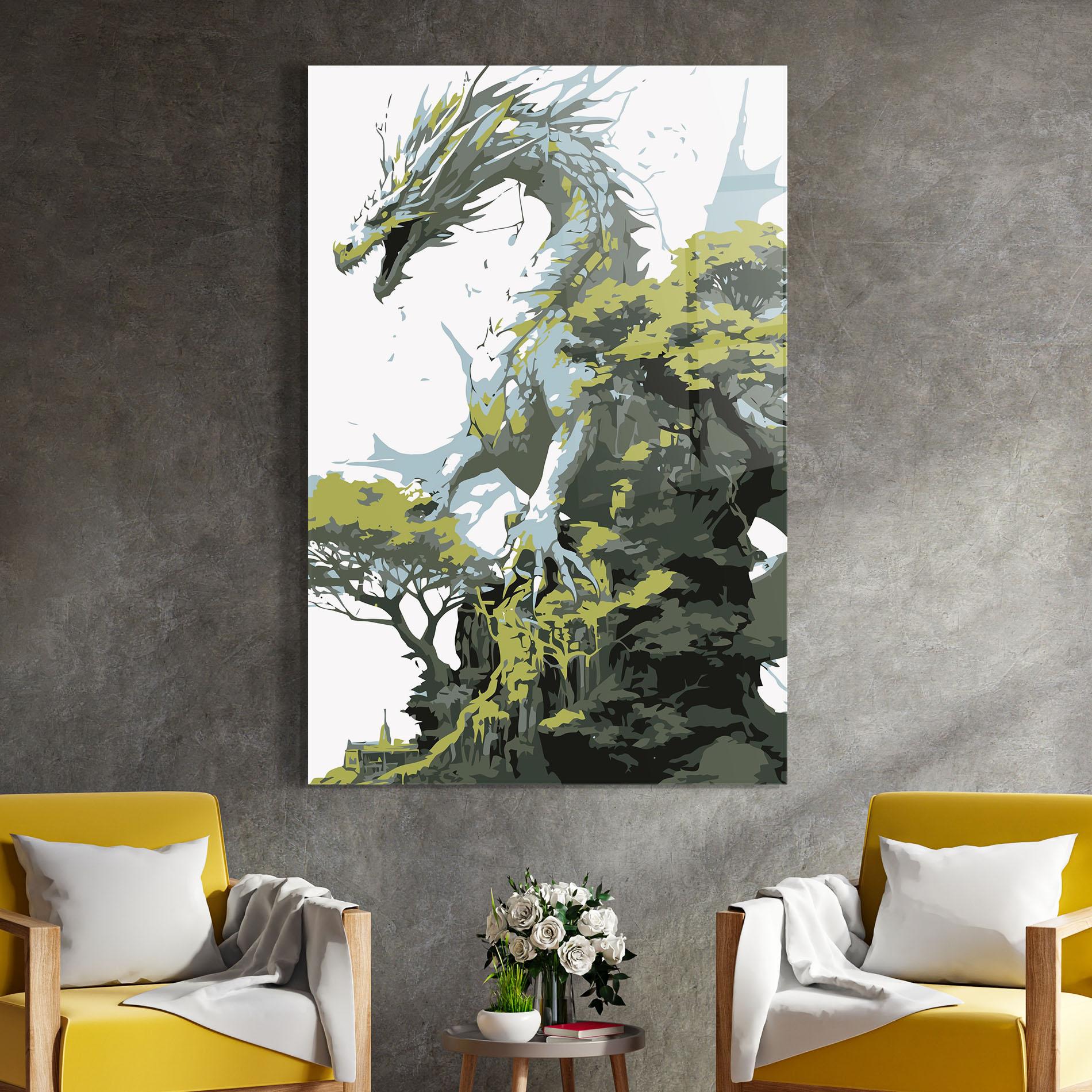 Üvegkép Grey Nature Dragon mockup 4