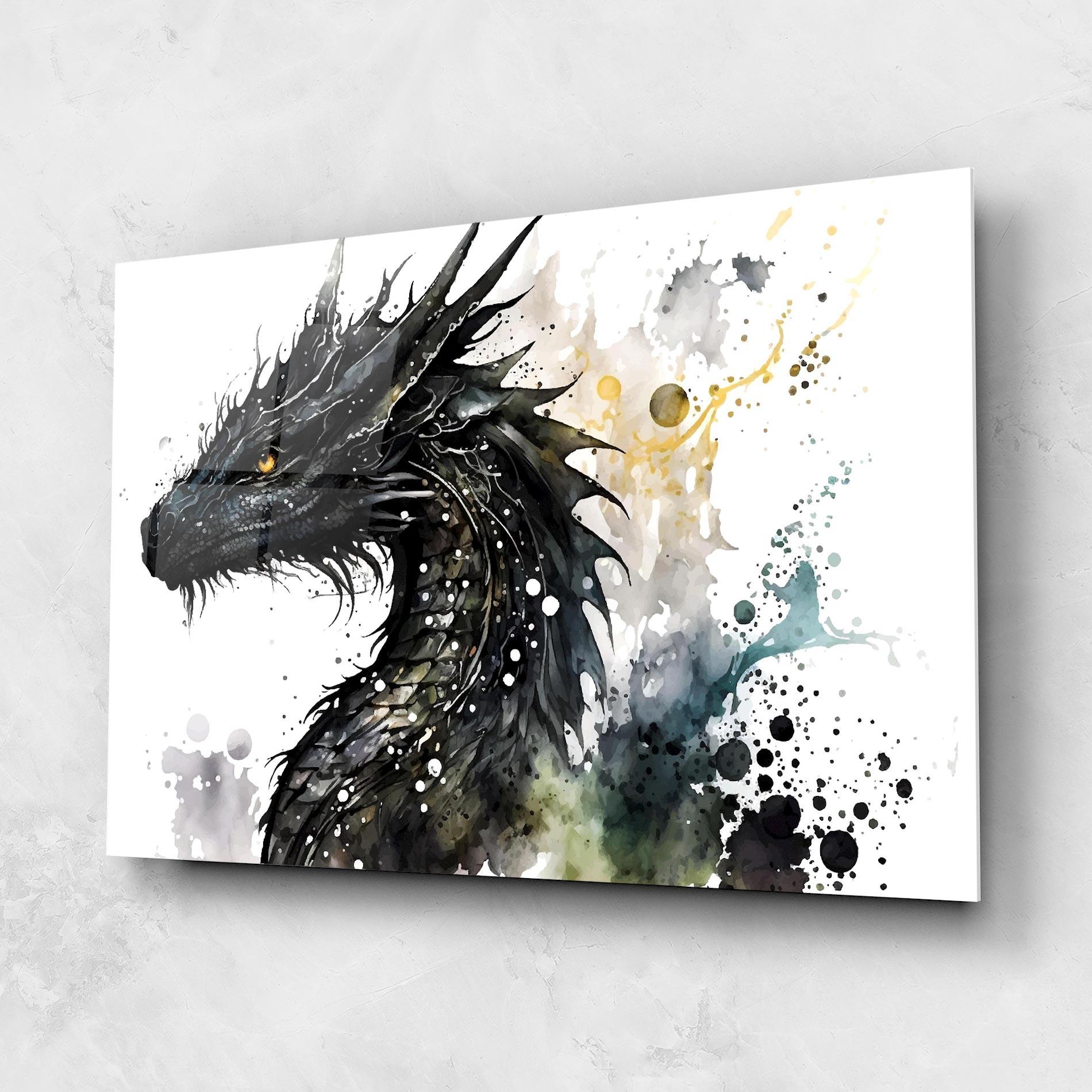 Üvegkép Black Dragon Art mockup 1