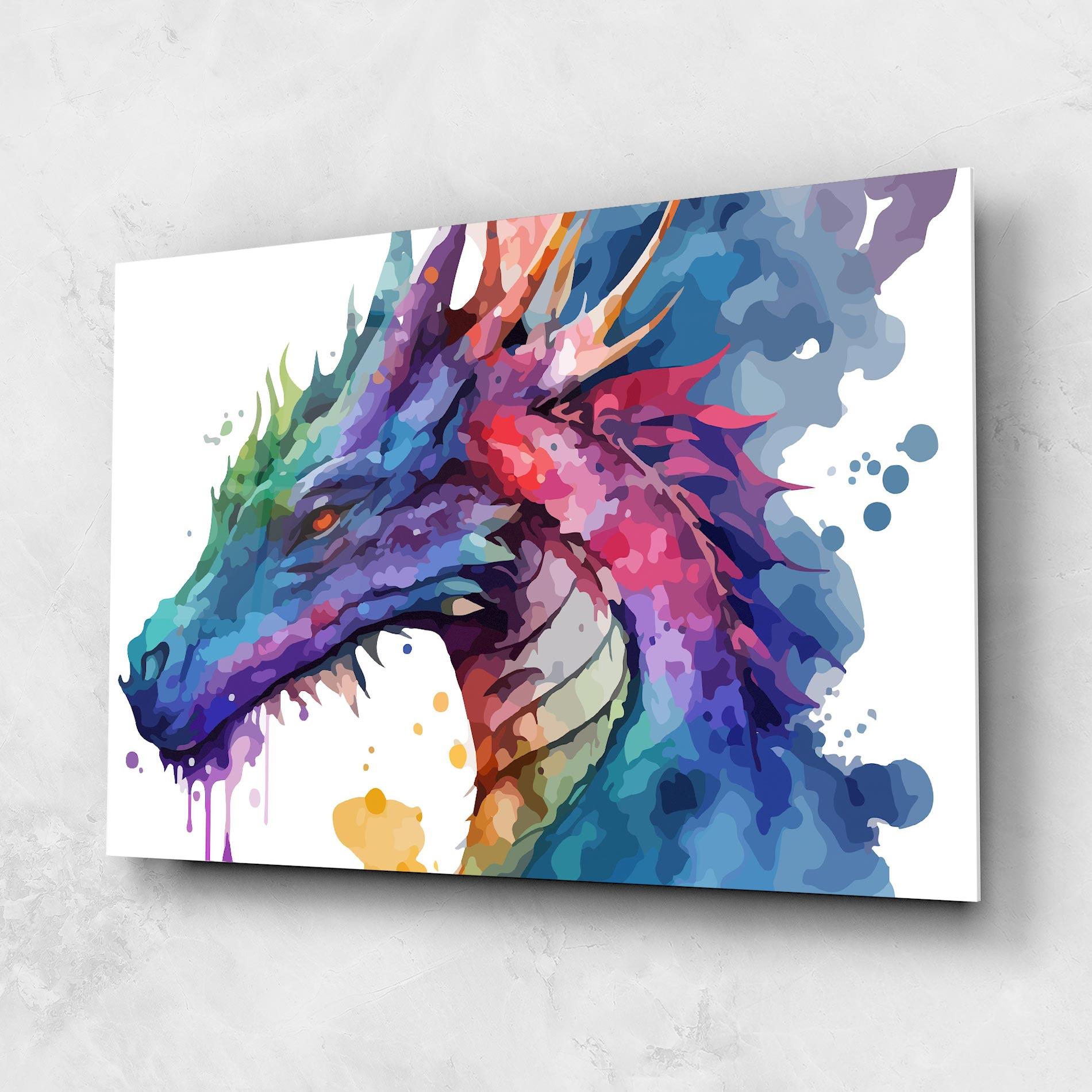 Üvegkép Colourful Dragon mockup 1