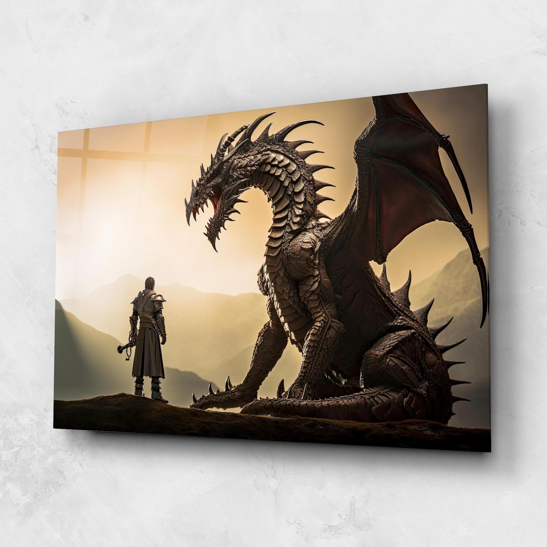 Üvegkép Fantasy Huge Dragon mockup 1