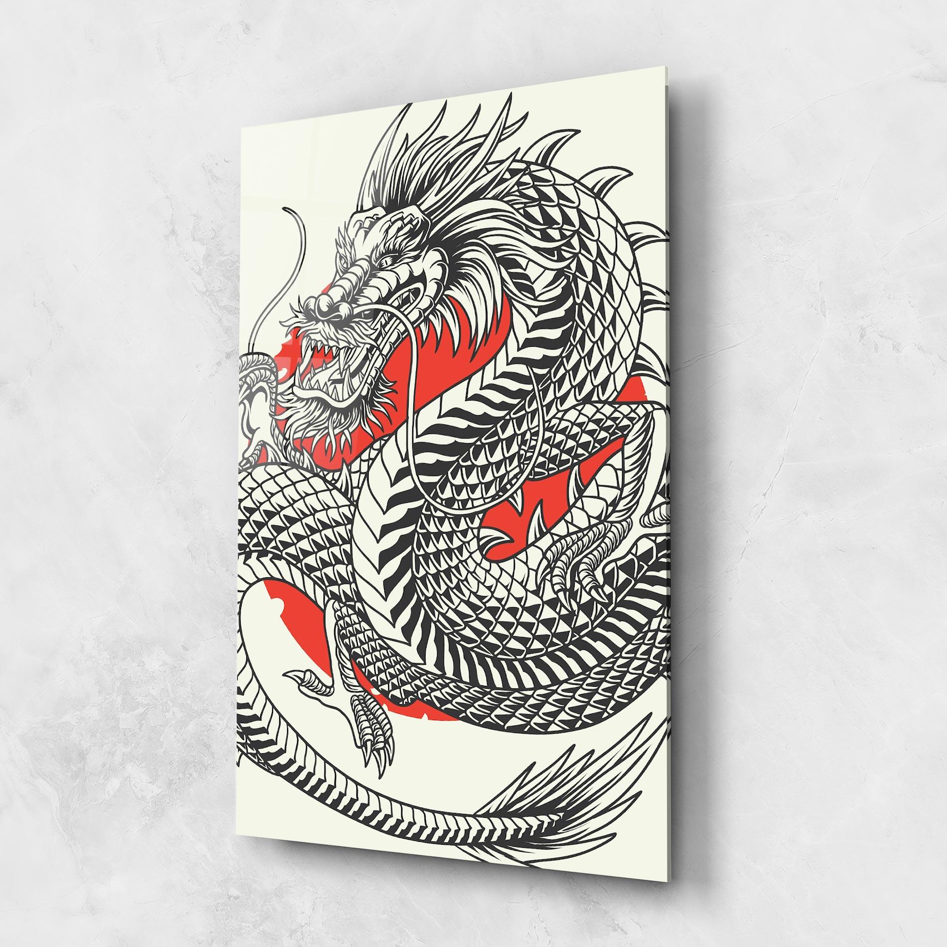 Üvegkép Cream Grey Dragon mockup 1