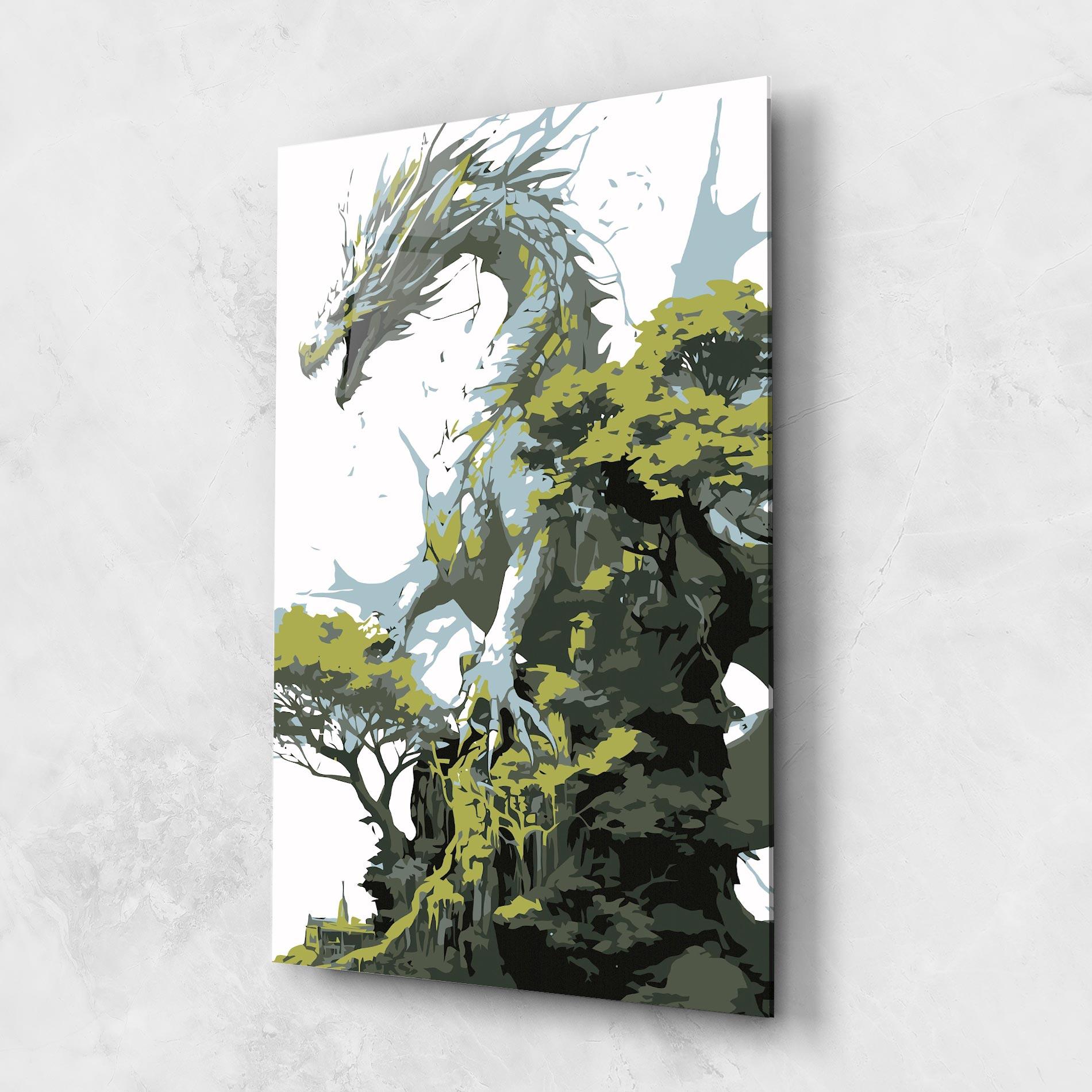 Üvegkép Grey Nature Dragon mockup 1