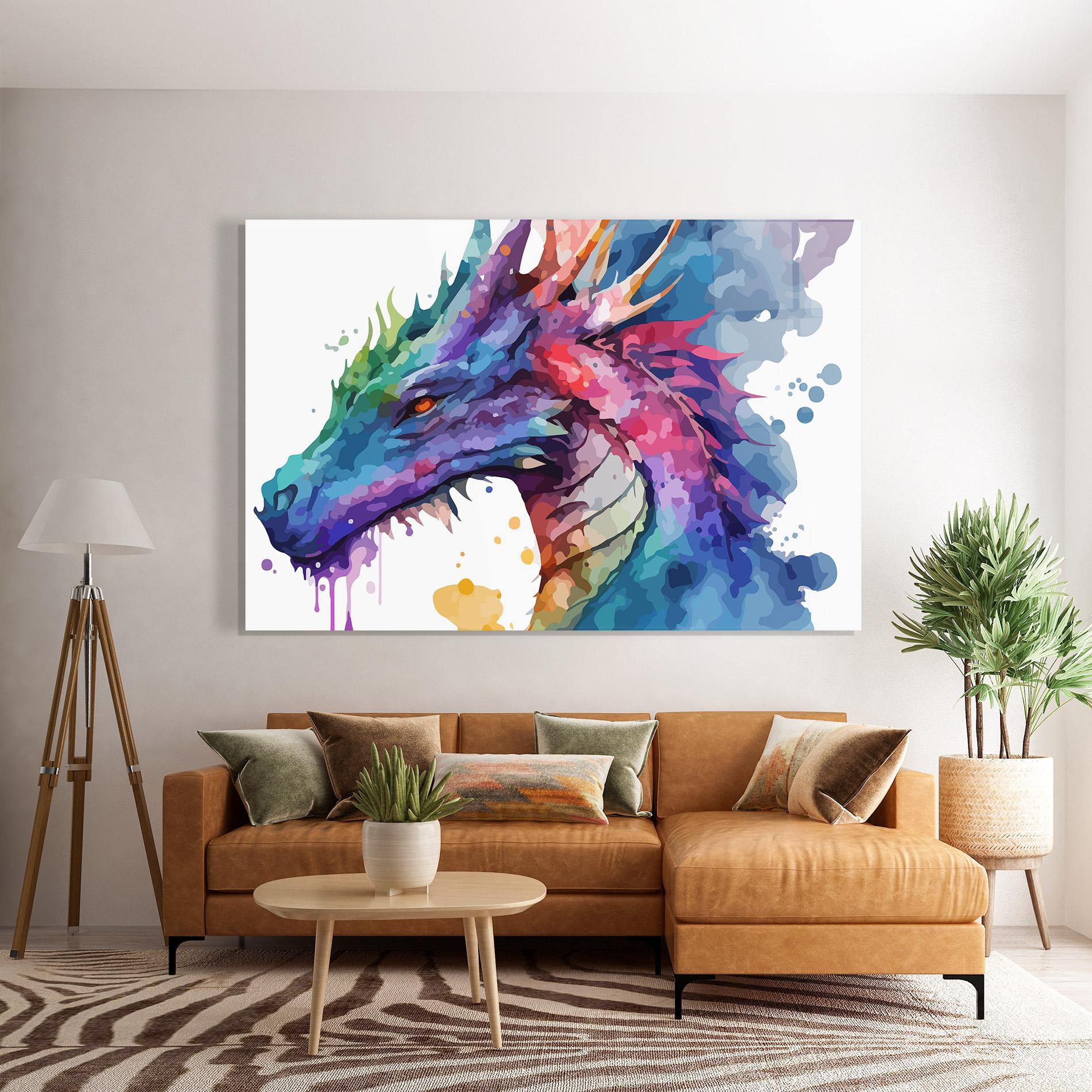 Üvegkép Colourful Dragon mockup 7