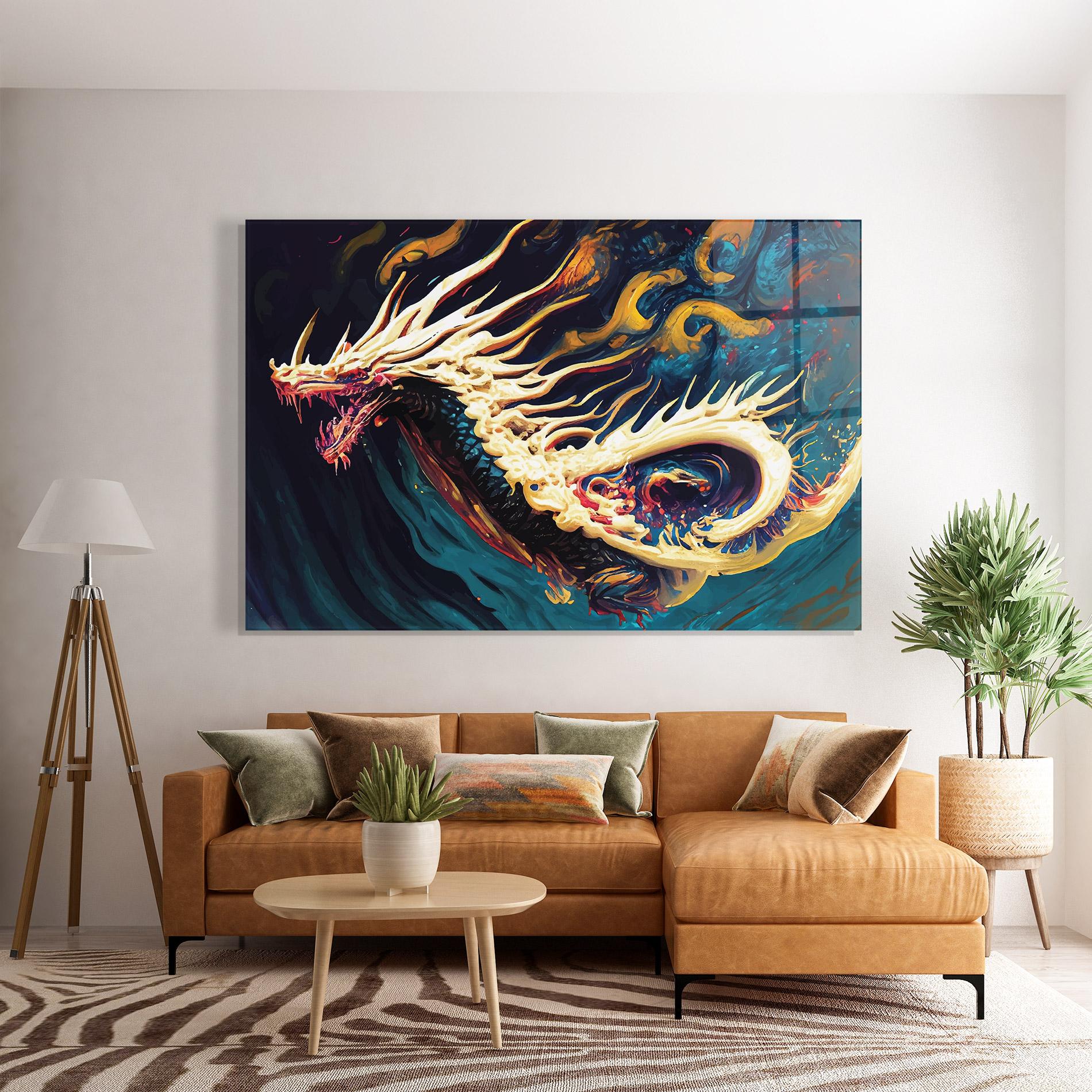 Üvegkép Flying Acrylic Dragon mockup 7