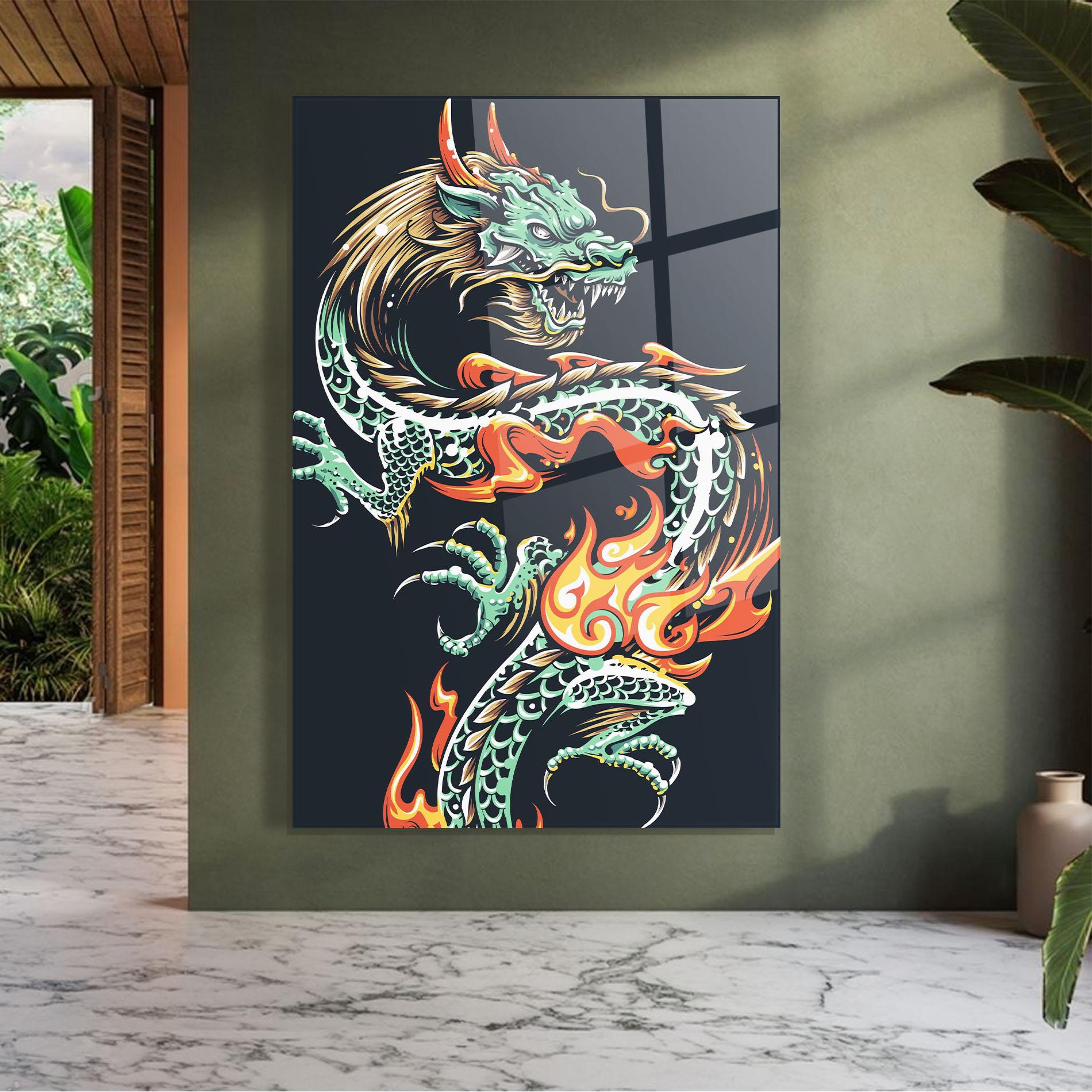 Üvegkép Dragon Green mockup 7