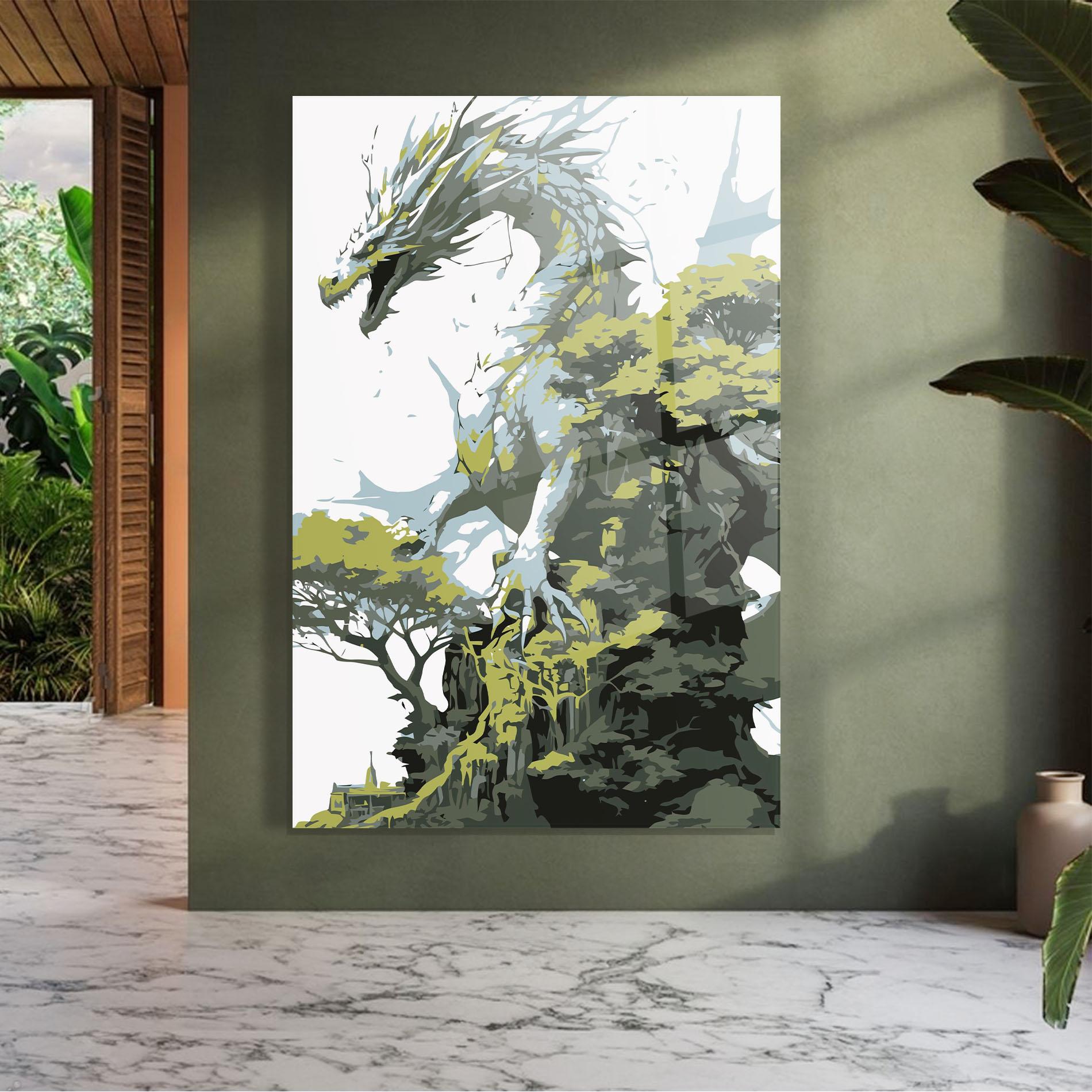 Üvegkép Grey Nature Dragon mockup 7