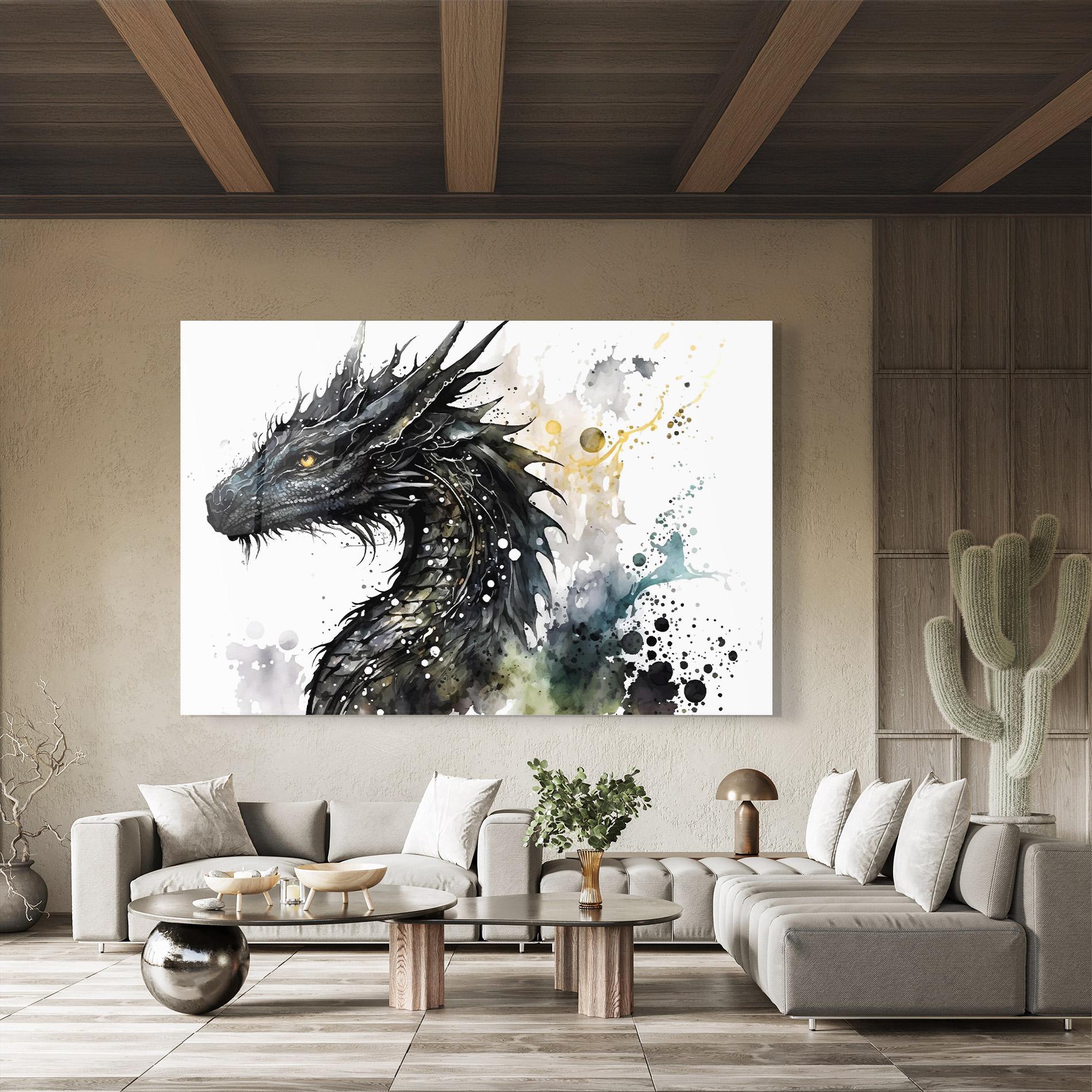 Üvegkép Black Dragon Art mockup 8
