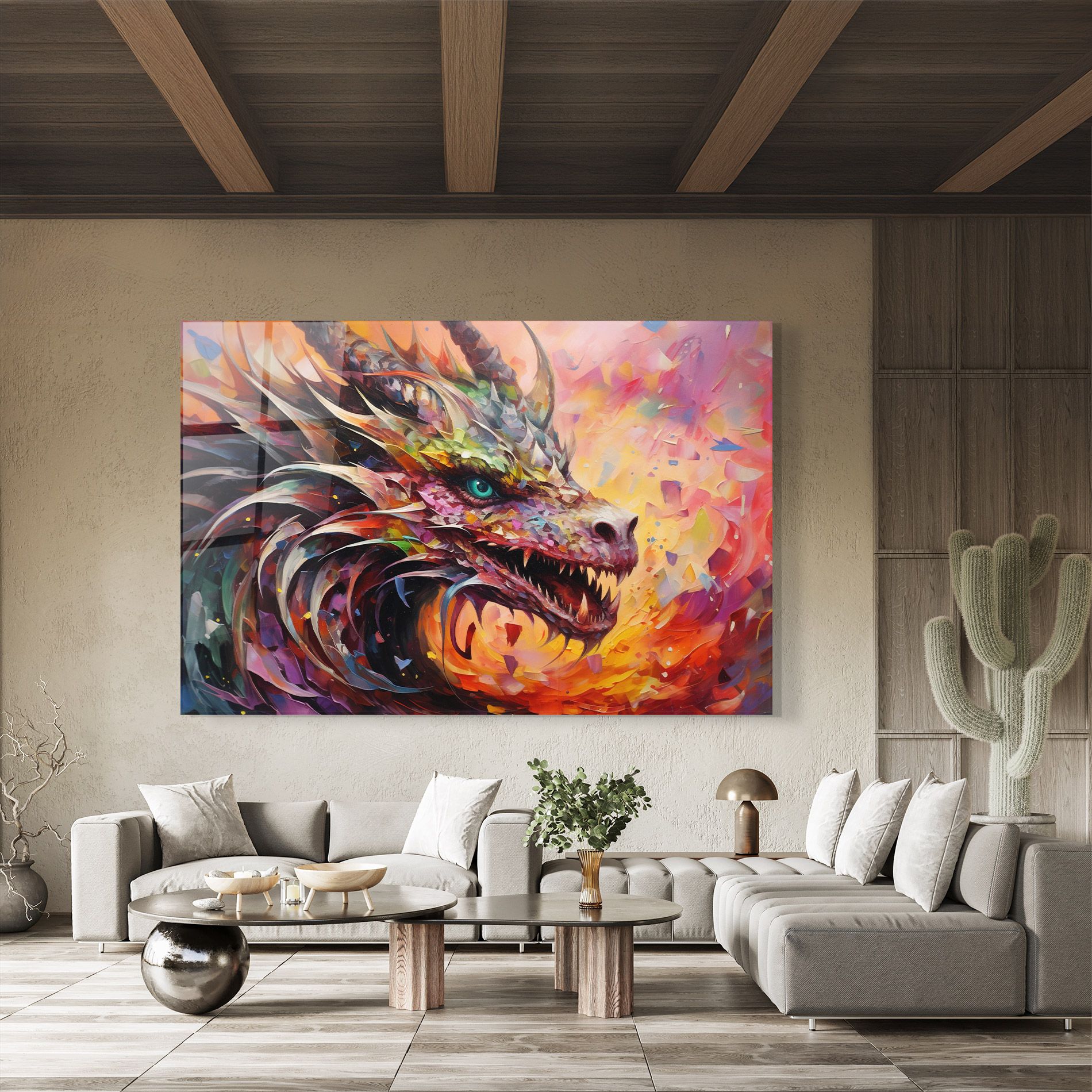 Colorful Dragon Painting mockup 8