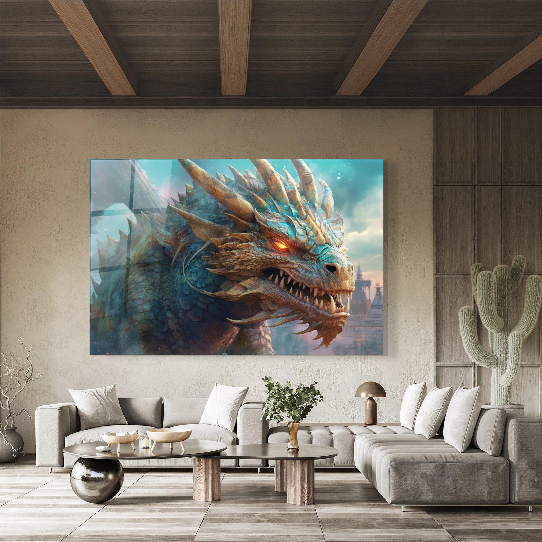 Üvegkép Pretty Blue Dragon mockup 8