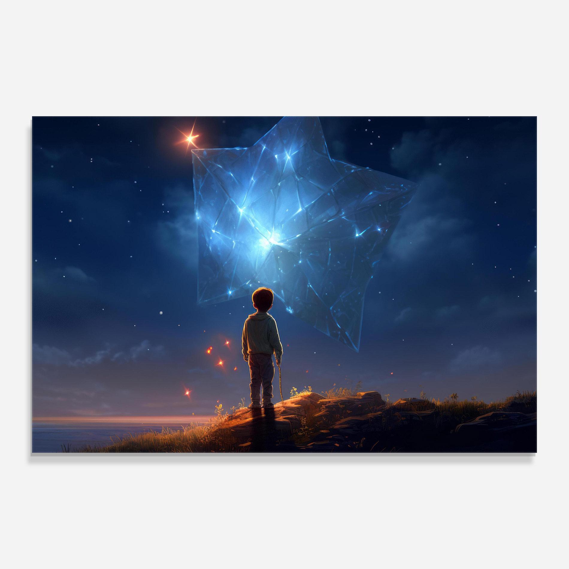 Üvegkép Blue Star Floating mockup 0