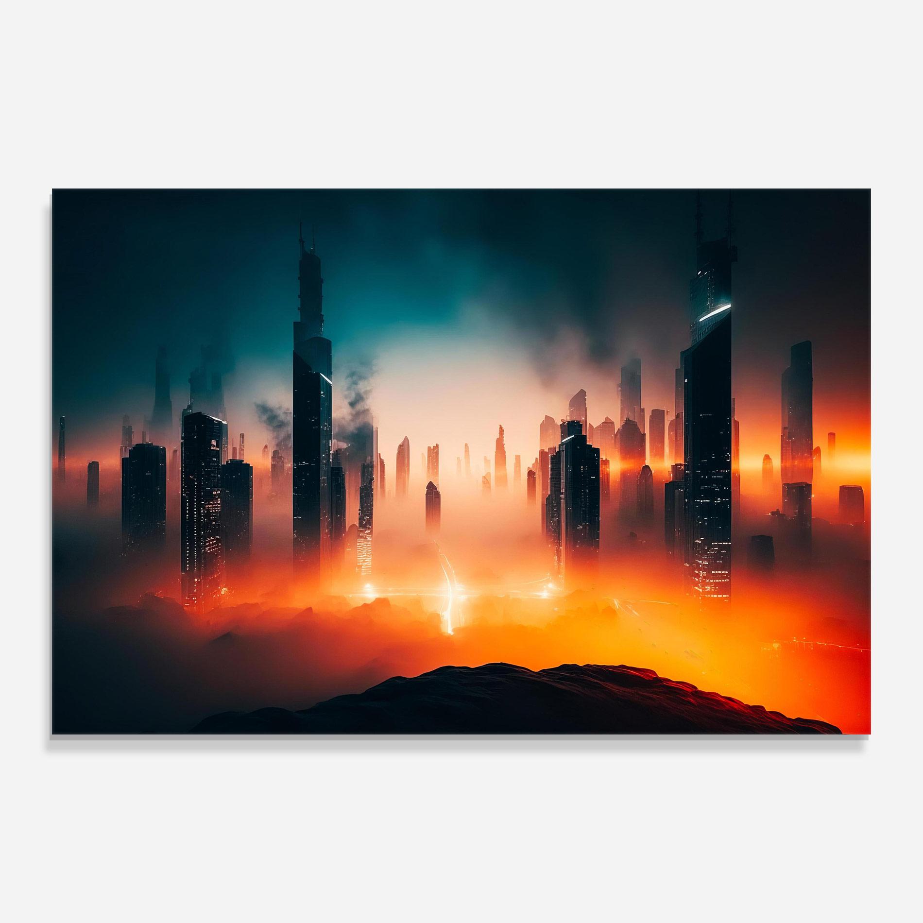 Üvegkép City S Skyline mockup 0