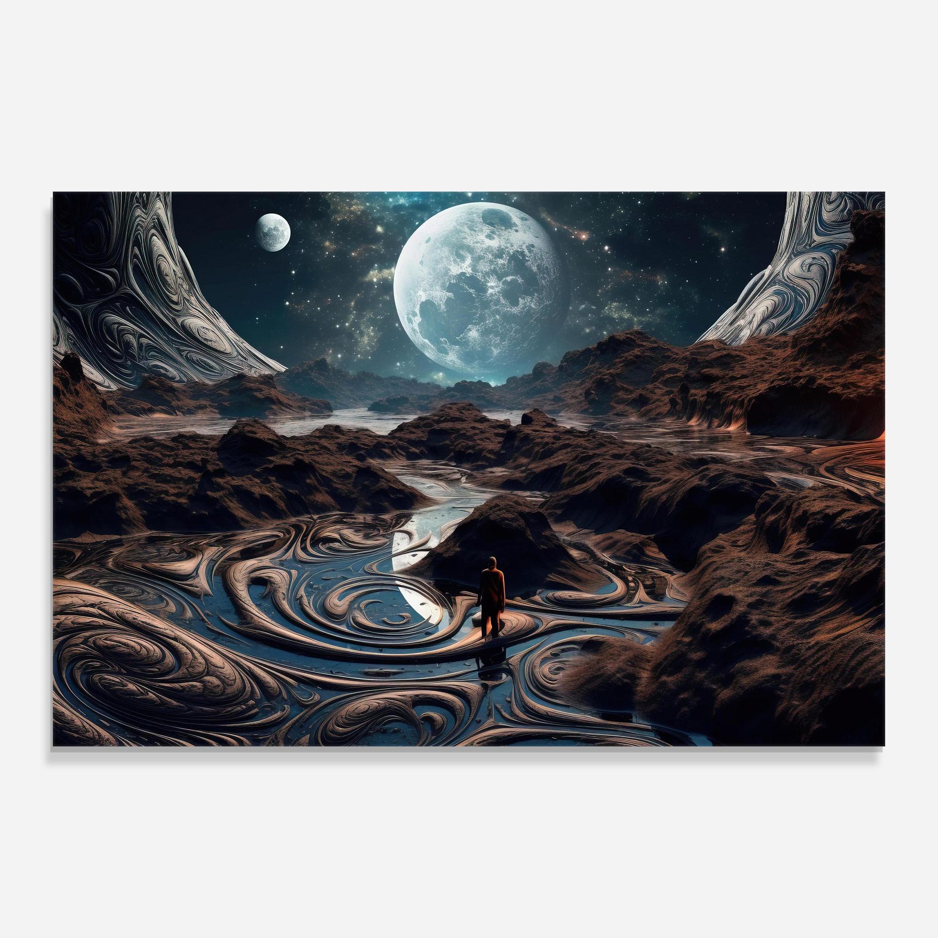 Üvegkép Desert Big Moon mockup 0