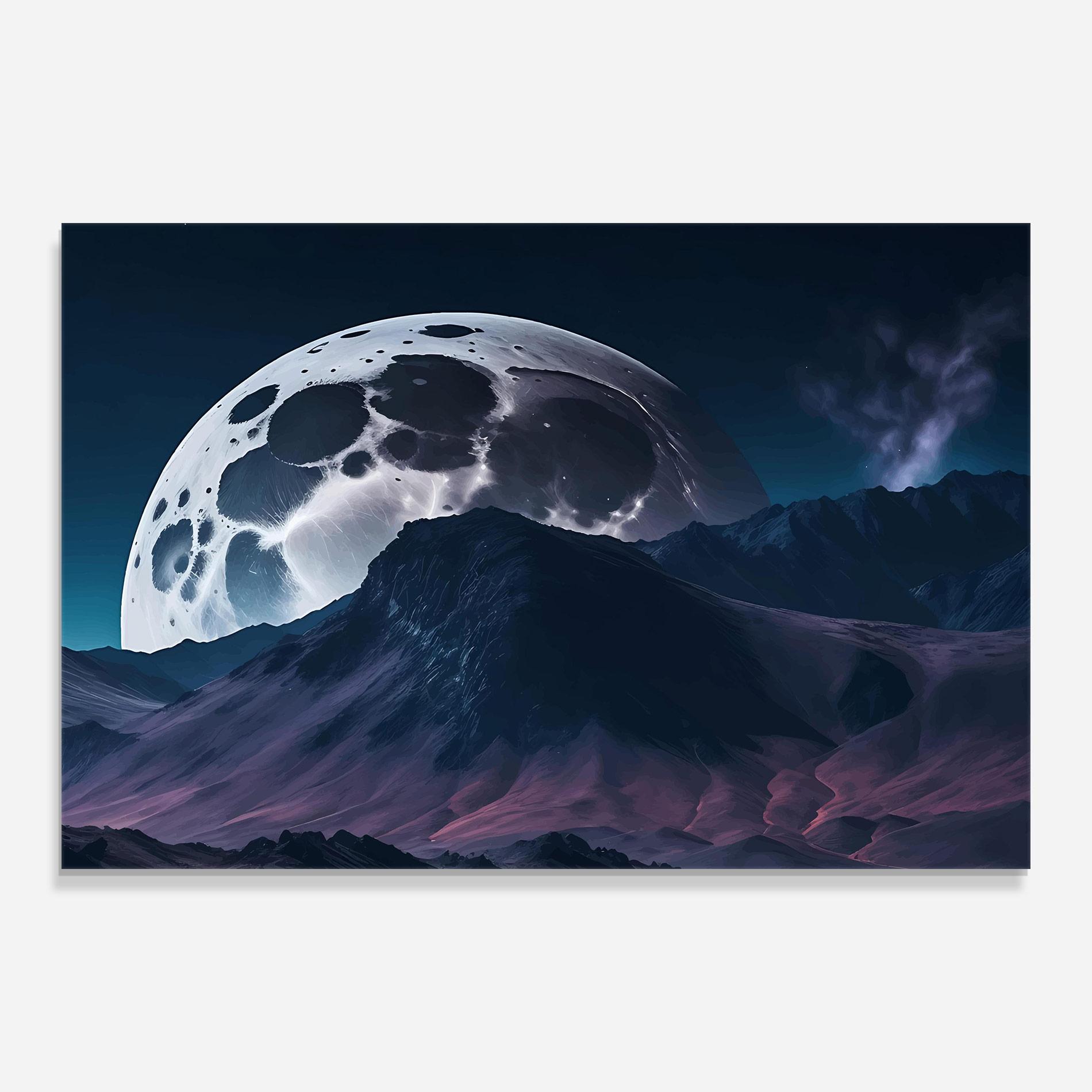 Üvegkép Full Moon Smoke mockup 0