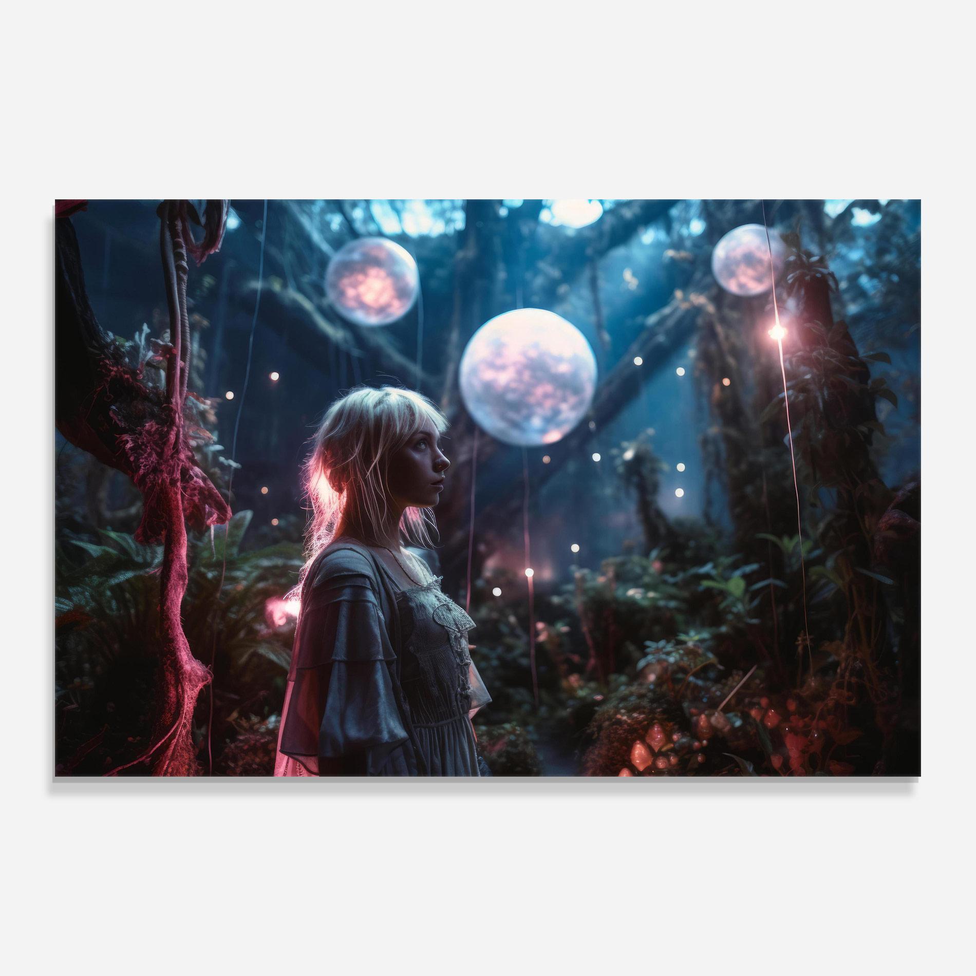 Üvegkép Glowing Balls Floating mockup 0