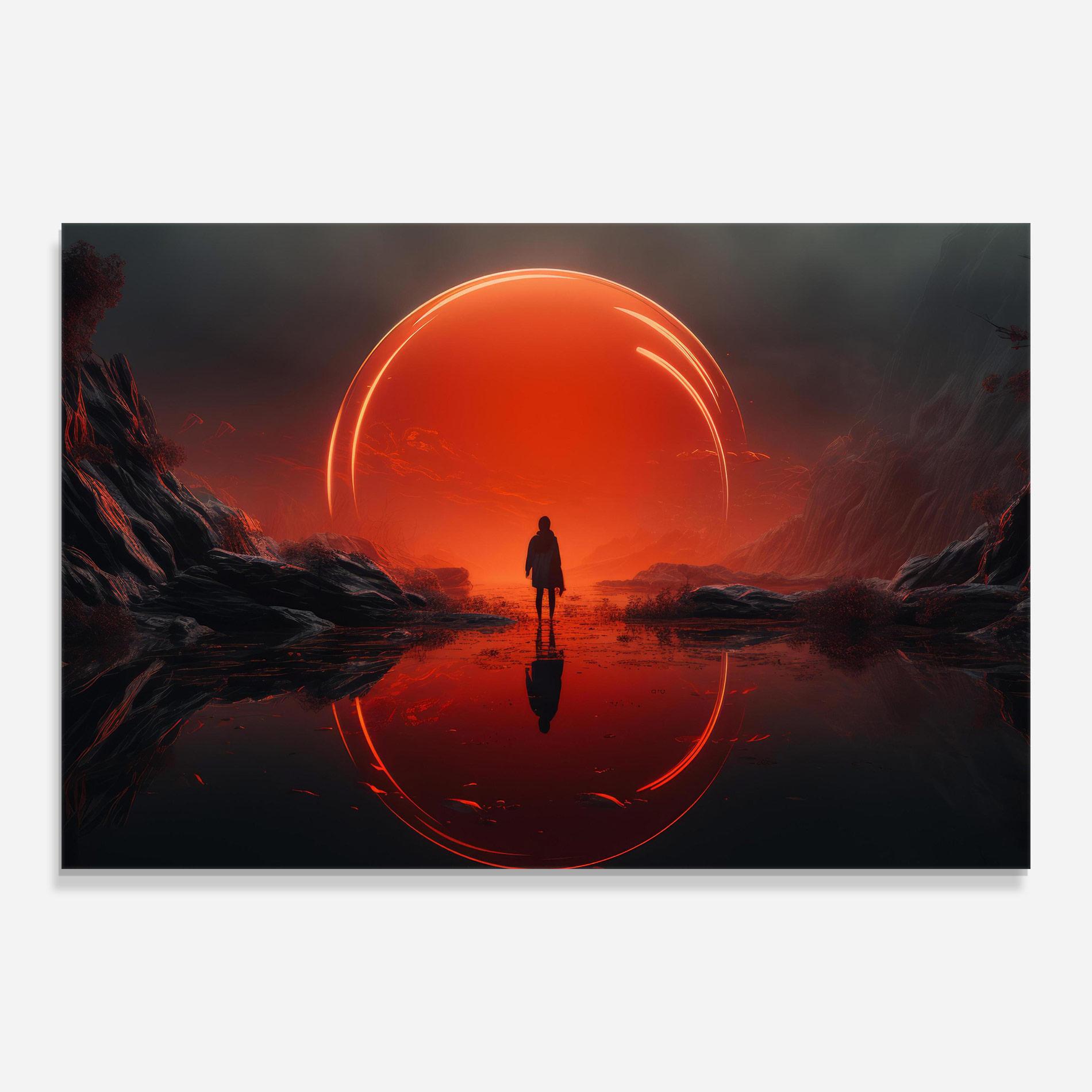 Üvegkép Man Orange Orb mockup 0