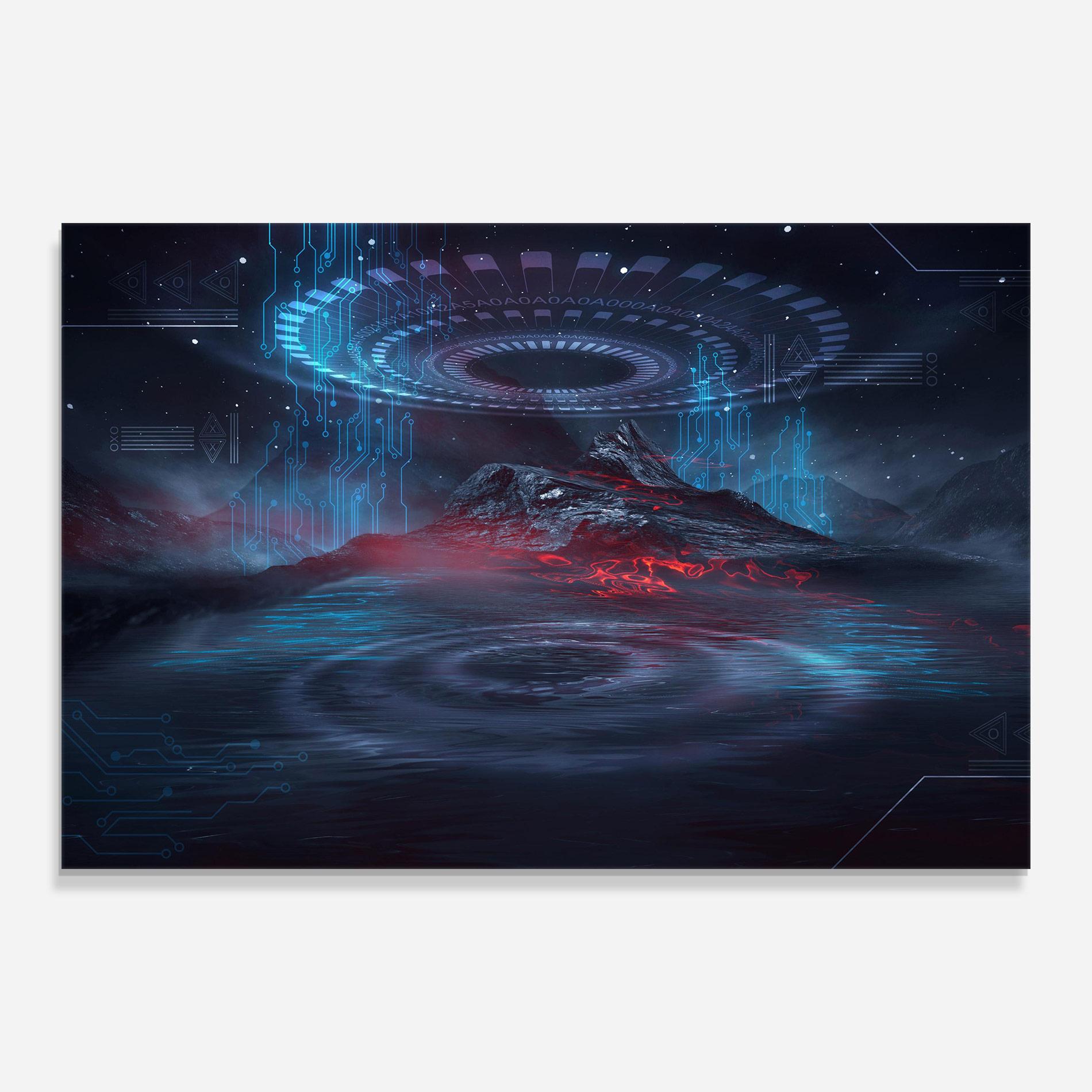 Üvegkép Neon Space Galaxy mockup 0