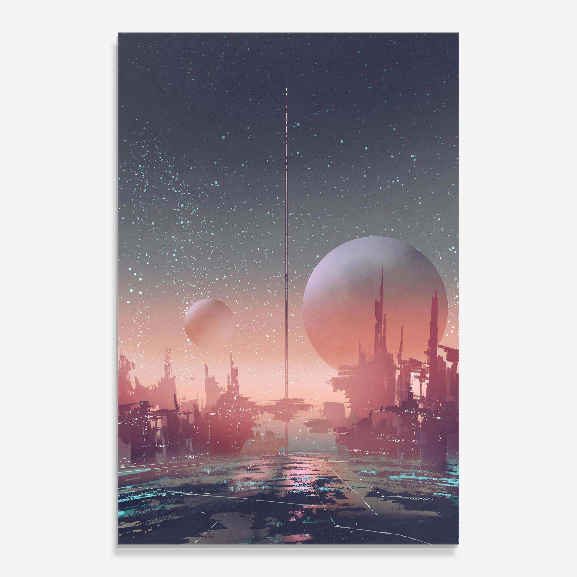 Üvegkép Futuristic Alien Buildings mockup 0