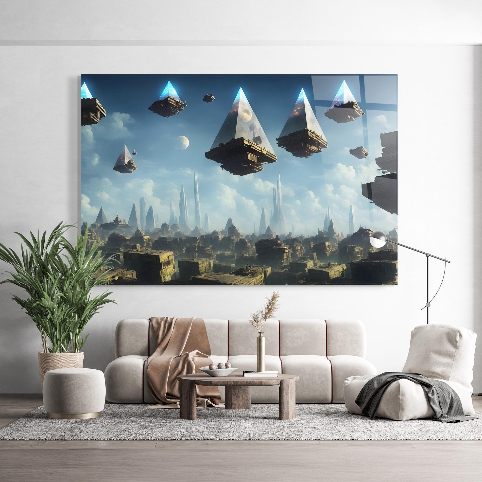 Üvegkép Flying Piramids mockup 9