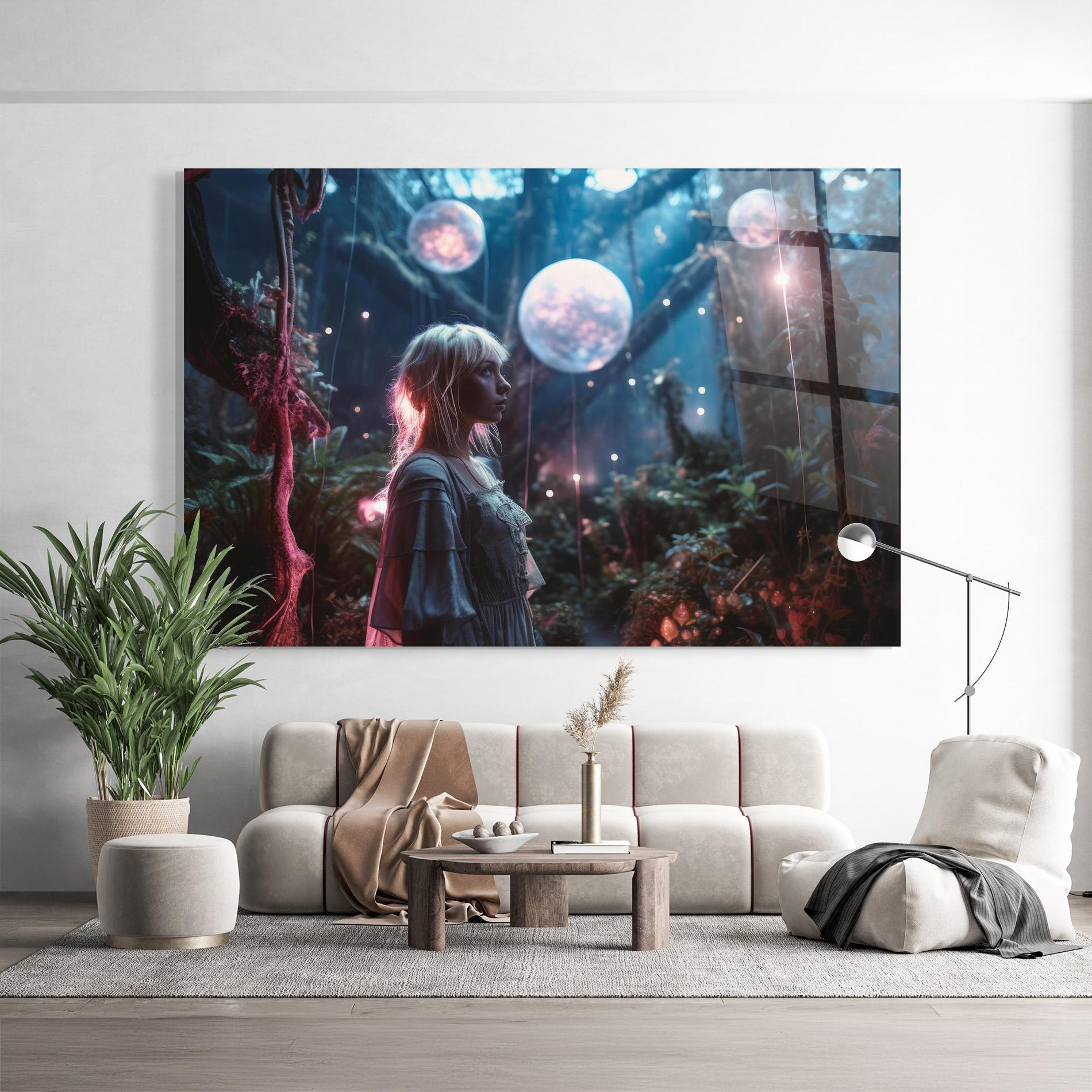 Üvegkép Glowing Balls Floating mockup 9