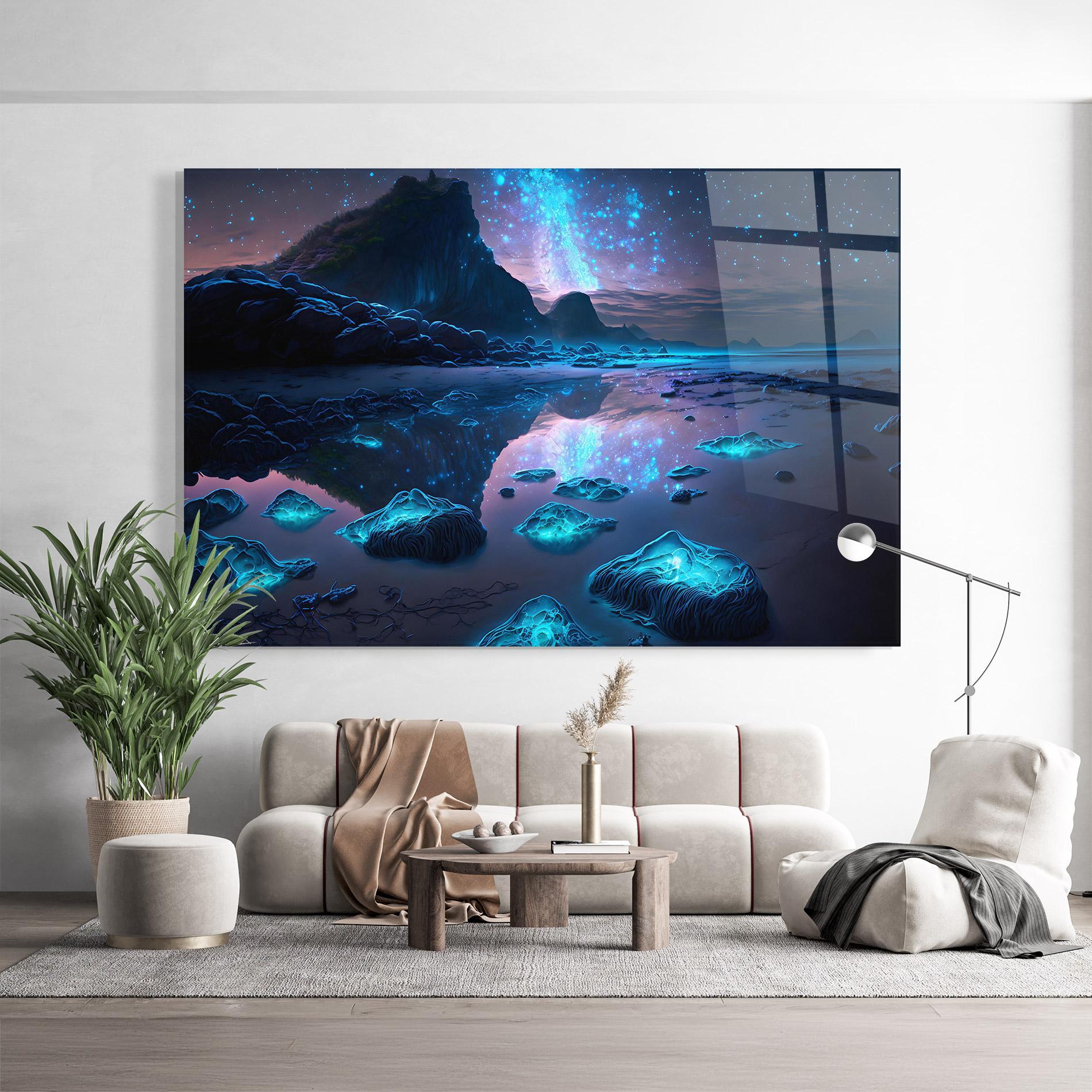 Üvegkép Glowing Fantasy World mockup 9