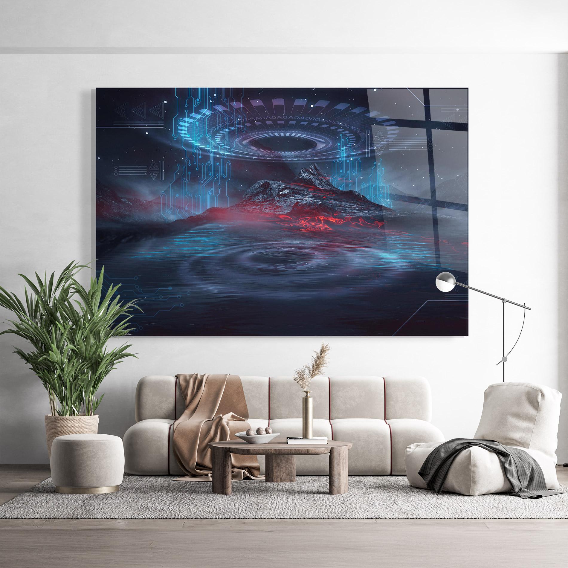 Üvegkép Neon Space Galaxy mockup 9