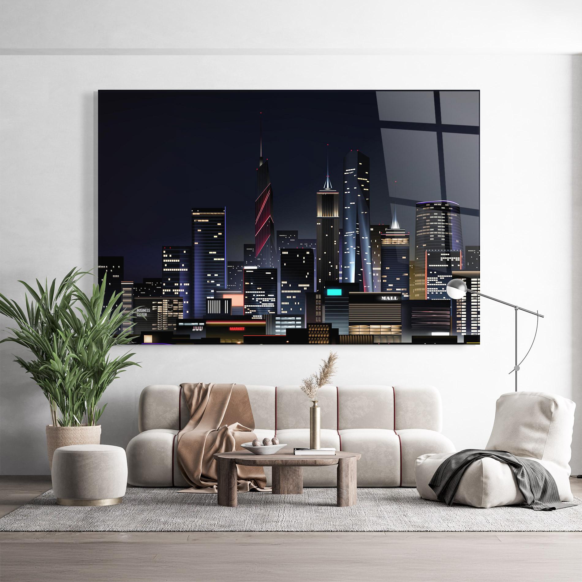 Üvegkép Night City mockup 9