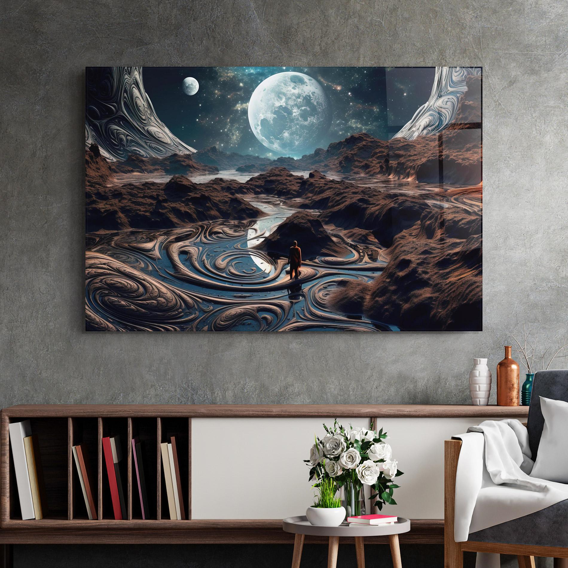 Üvegkép Desert Big Moon mockup 2