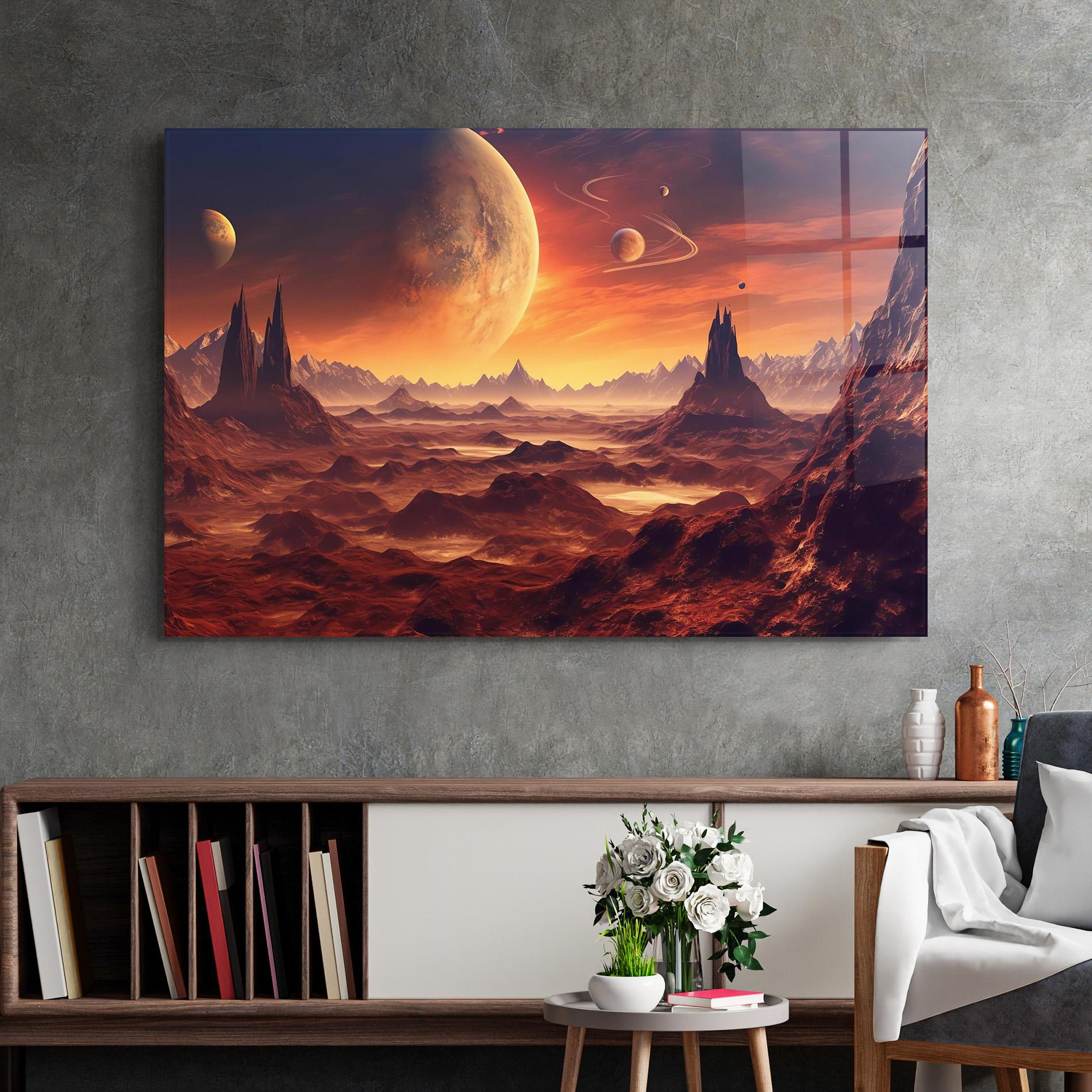 Üvegkép Fiery Orange Sunset mockup 2