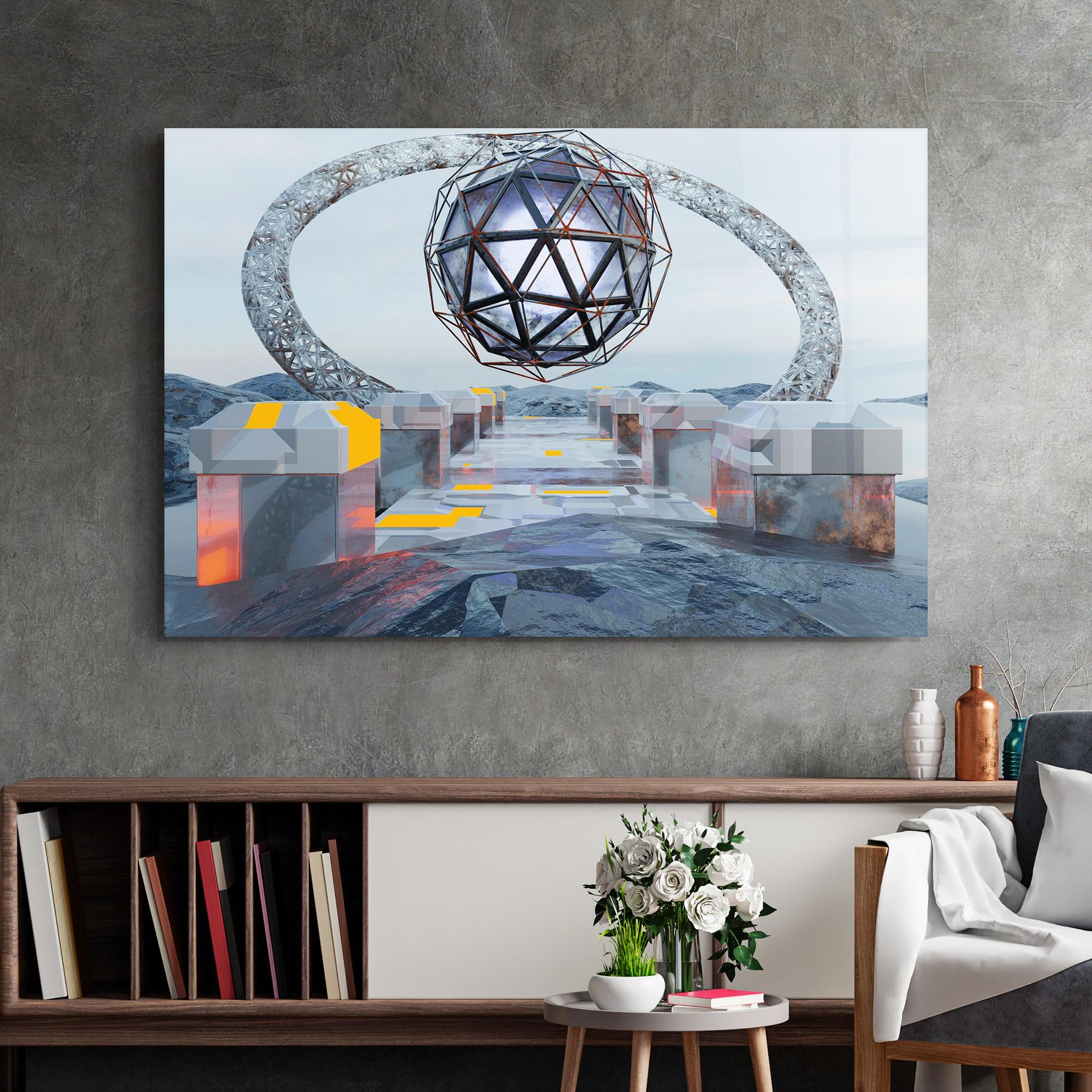 Üvegkép Galactic Globe mockup 2